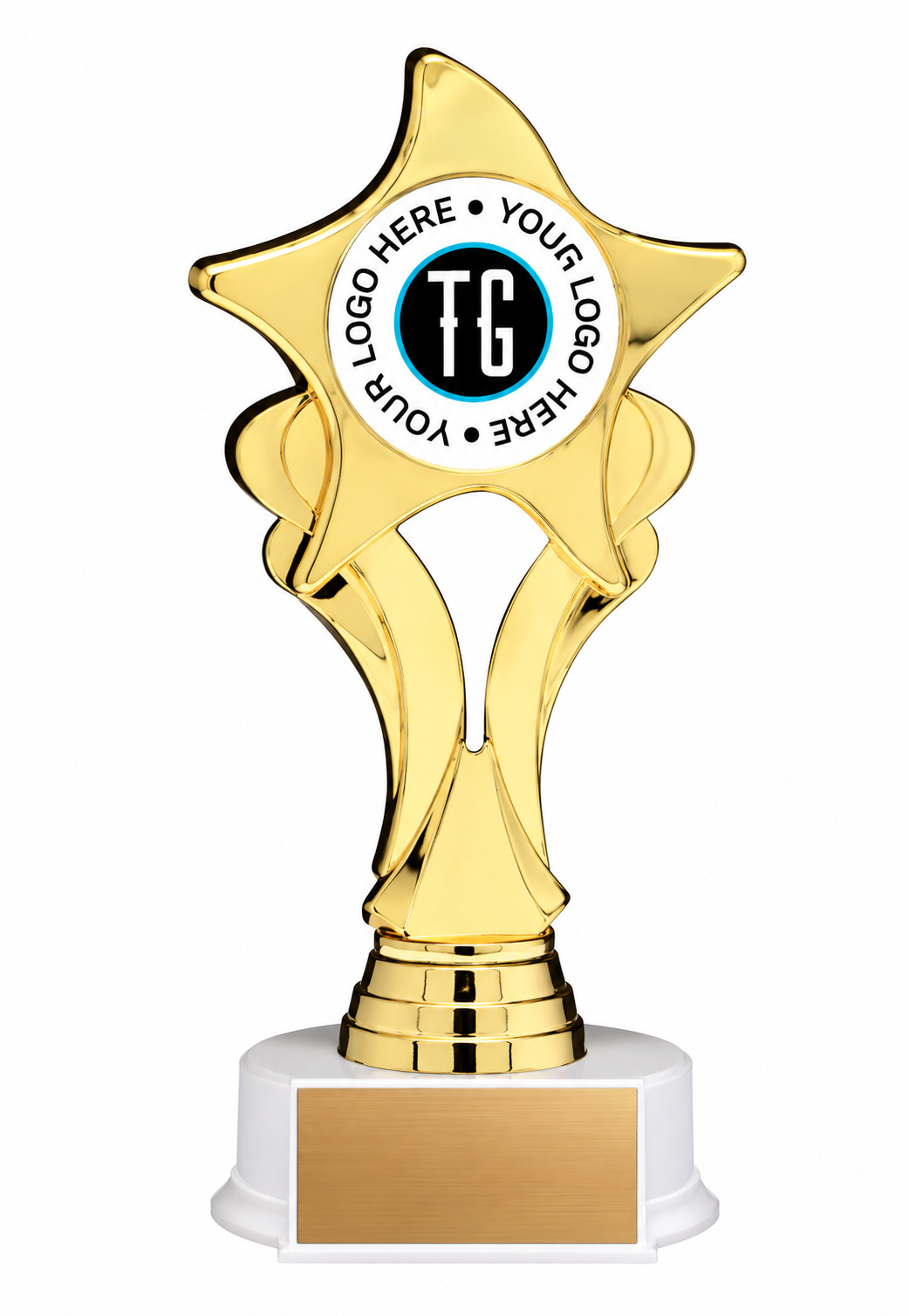 Star Podium Custom Trophy 8.5"- 3 finishes (Includes Engraving)