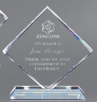 Square Crystal Award- 3 Sizes (Includes Engraving)