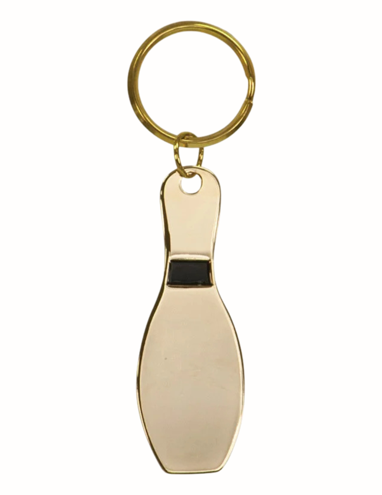 1" x 3" Gold Bowling Pin Brass Keychain (Includes Engraving)