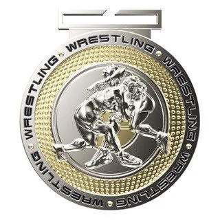 Dual Plated Wrestling Medal 3" (Includes Ribbon)