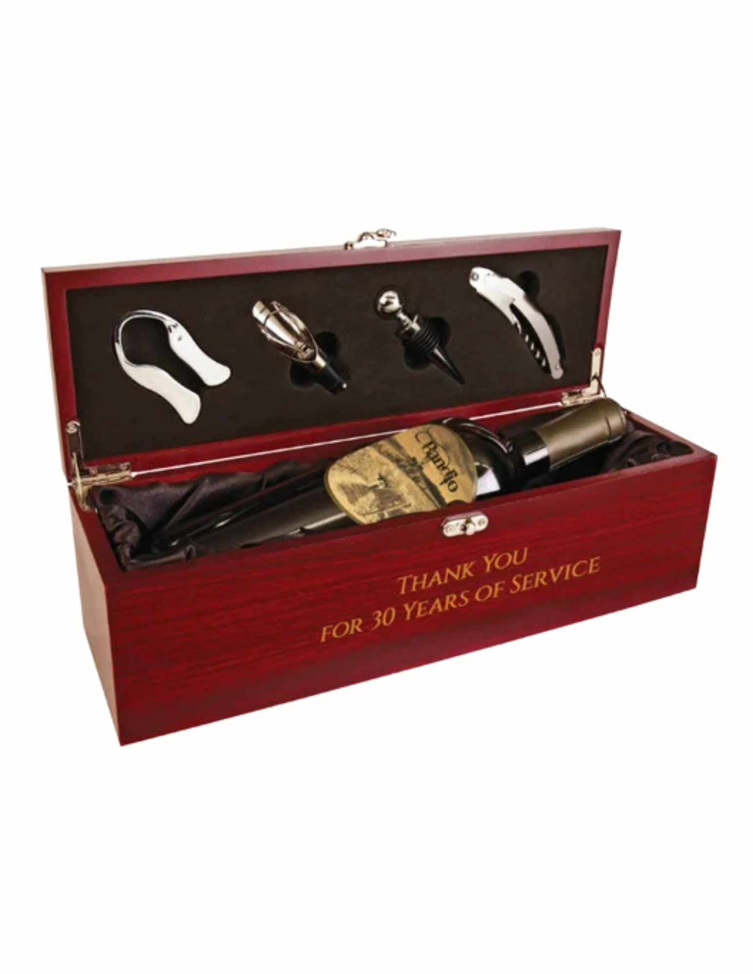 Rosewood Finish Single Presentation Box 14.25" x 4.75" x 4.5" (Includes Engraving)