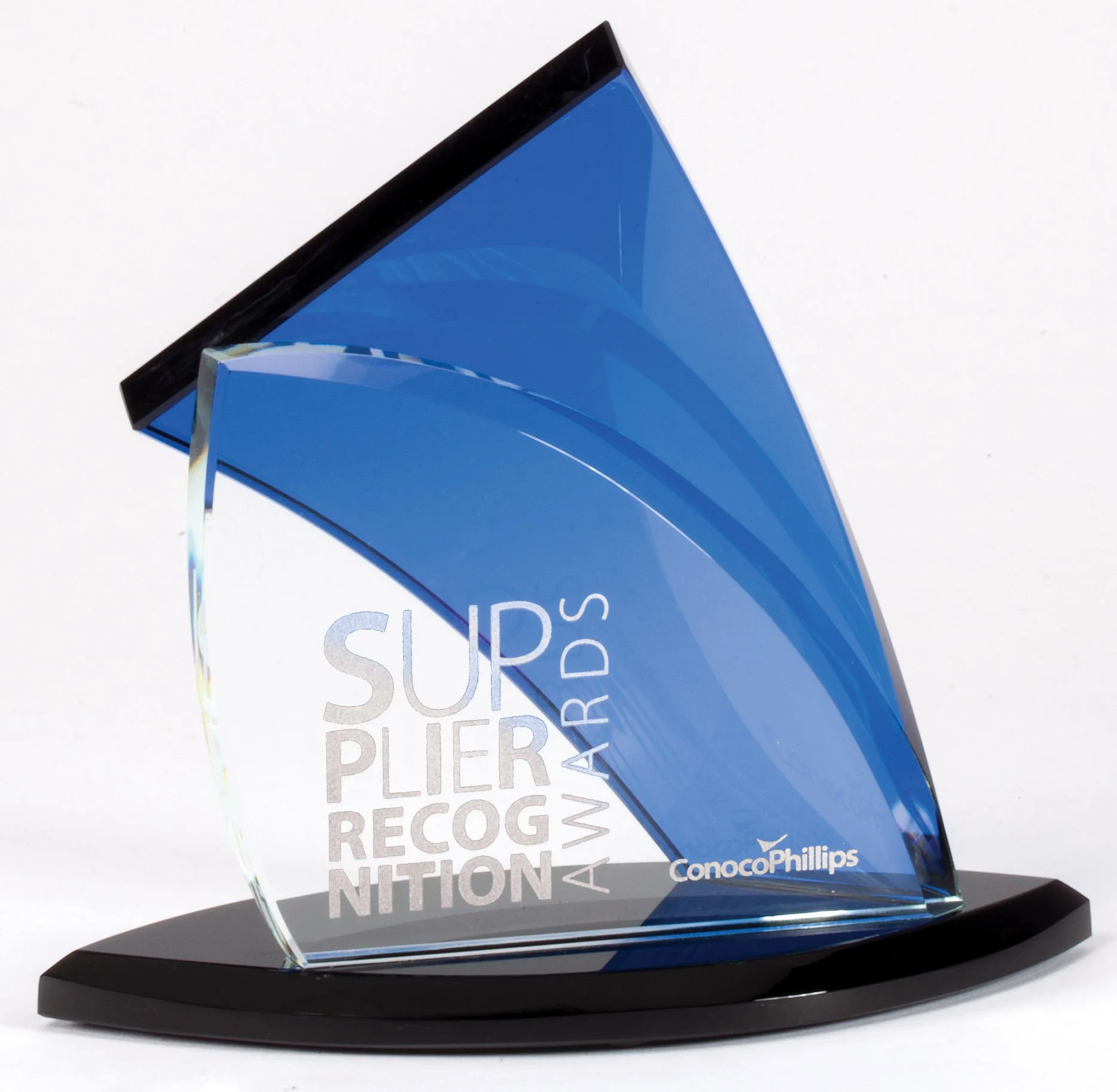 Blue Wave Crystal Award 6.5" x 6" (Includes Engraving)