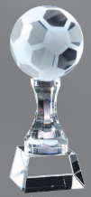Soccer Crystal Tower Award 3.5" x 10" (Includes Engraving)