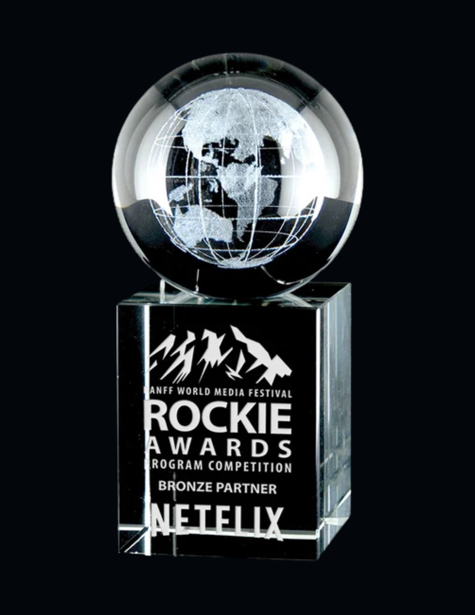 3D Laser Rise & Shine Crystal Globe- 3 Sizes (Engraving Included)