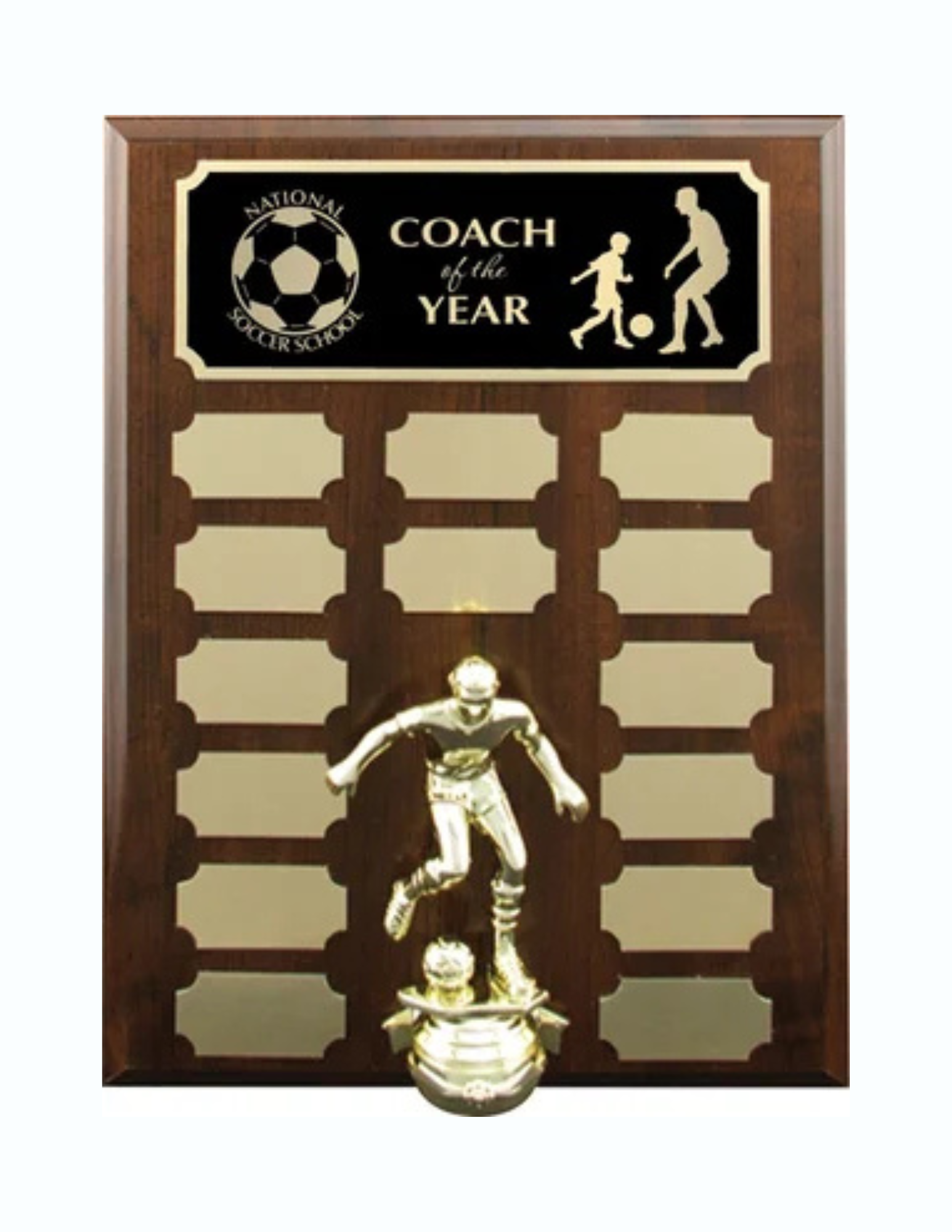 Cherry Wood Soccer Annual Plaque 9" x 12" (Includes Header Engraving)
