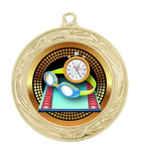 2.75" Laurel Swimming Medal Insert (Includes Ribbon)