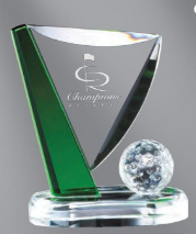 Golf Flag Crystal Award-3 Sizes (Includes Engraving)