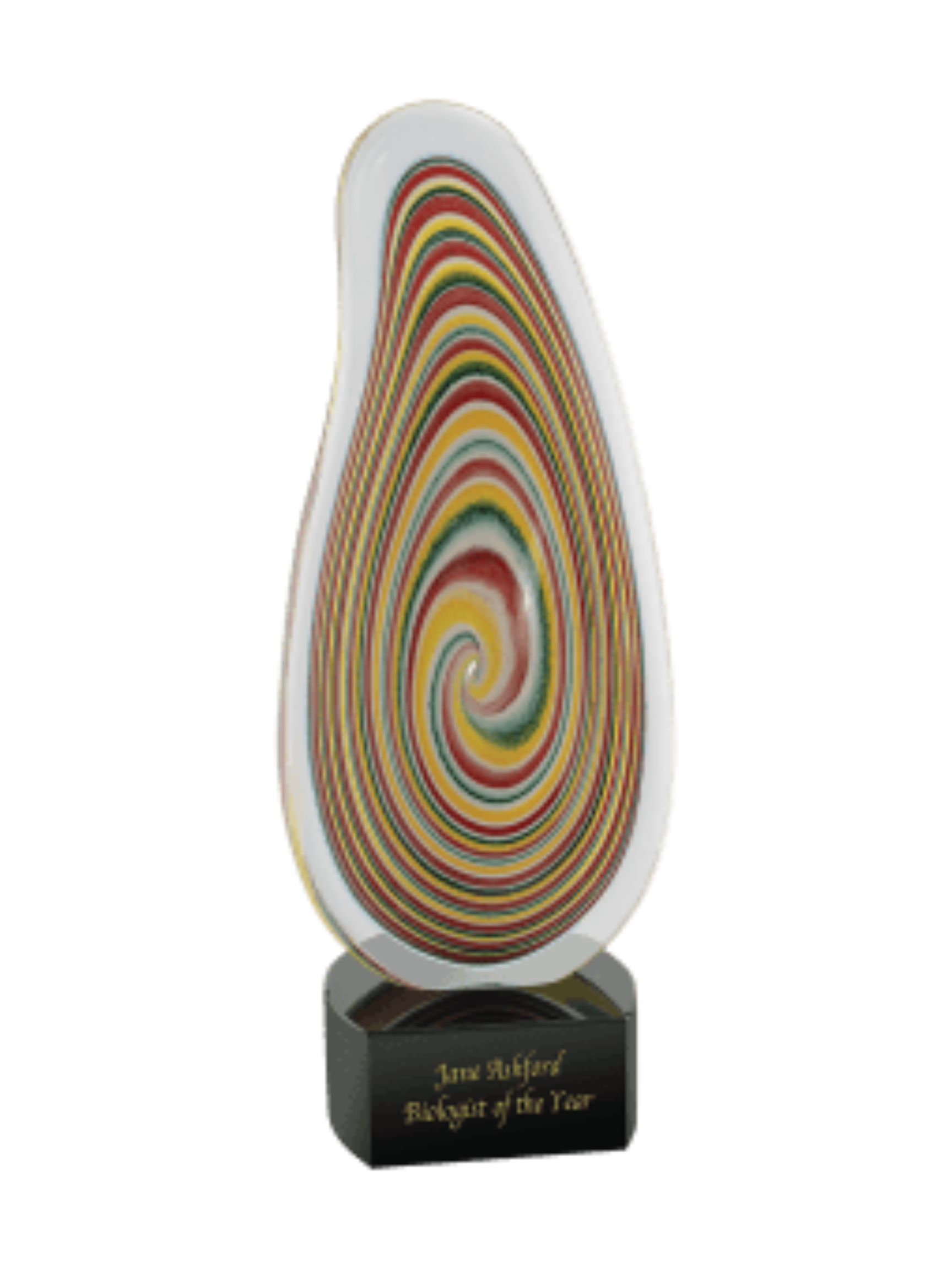12.25" Multi-Color Flat Swirl Art Glass Award (Includes Engraving)