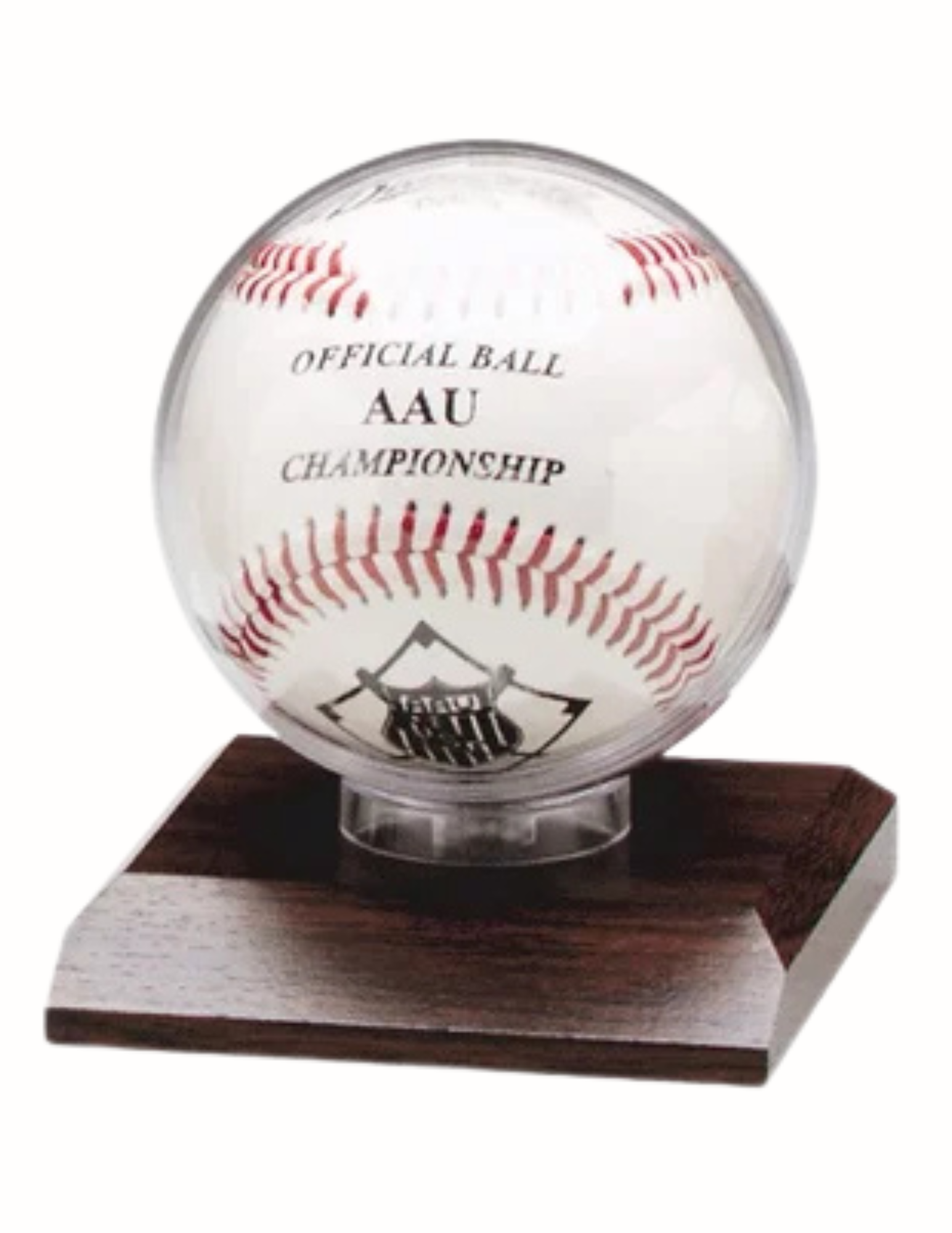 Baseball Holder with wood base (Includes Engraving)
