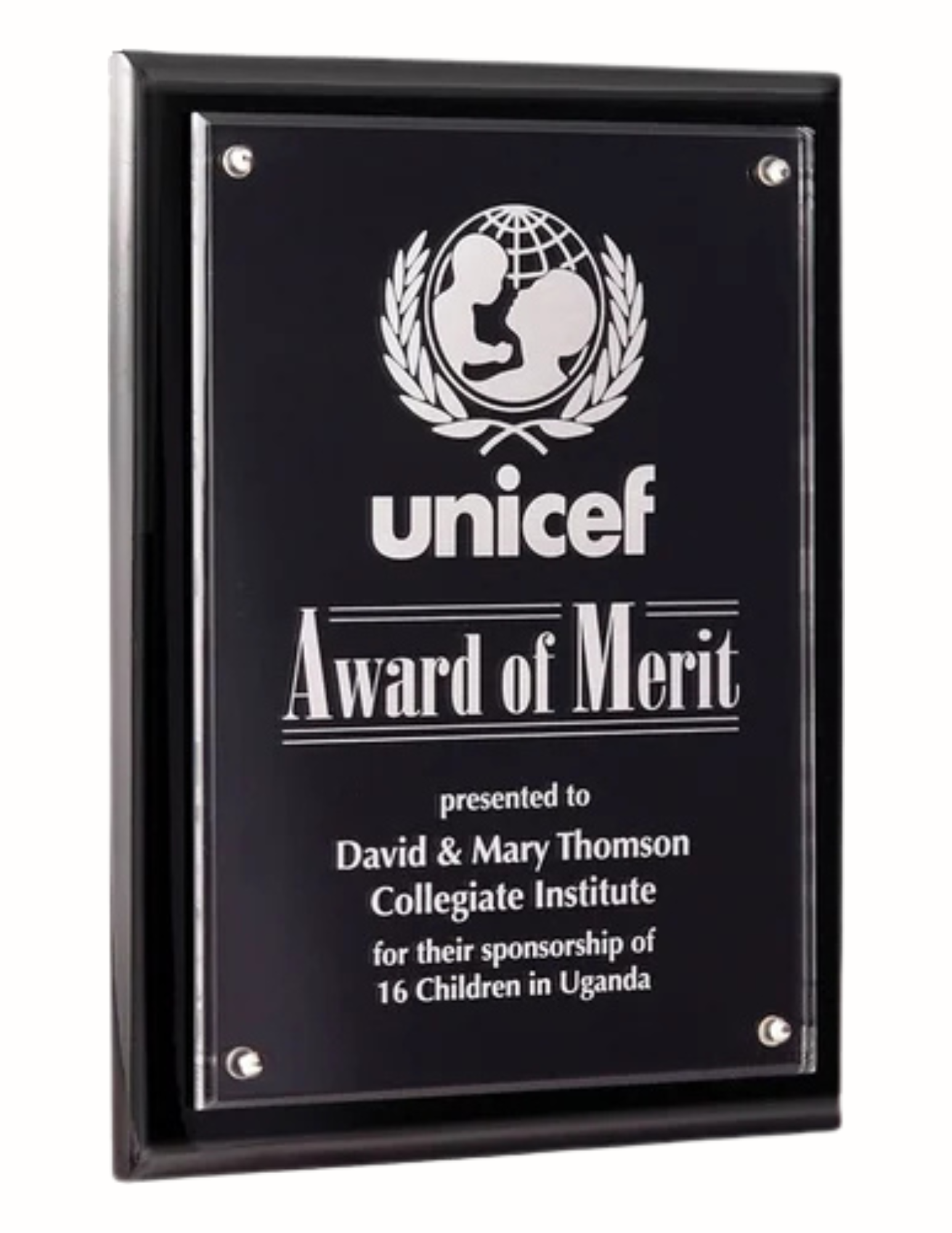Regency Black Piano Plaque, Acrylic Mount- 3 Sizes (2 Custom Options)