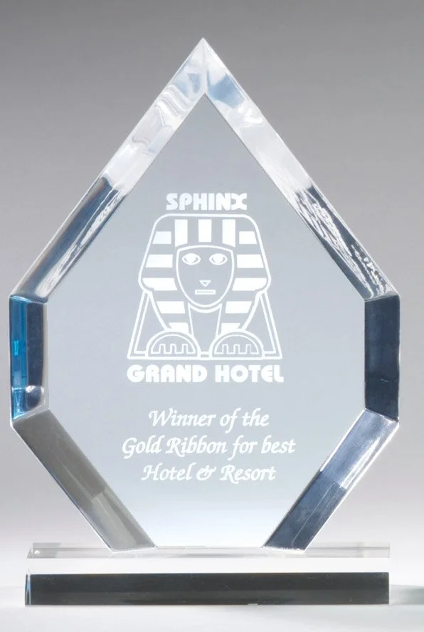 Arrowhead Acrylic Award 6"x8"- 3 Colors (2 Custom Options)