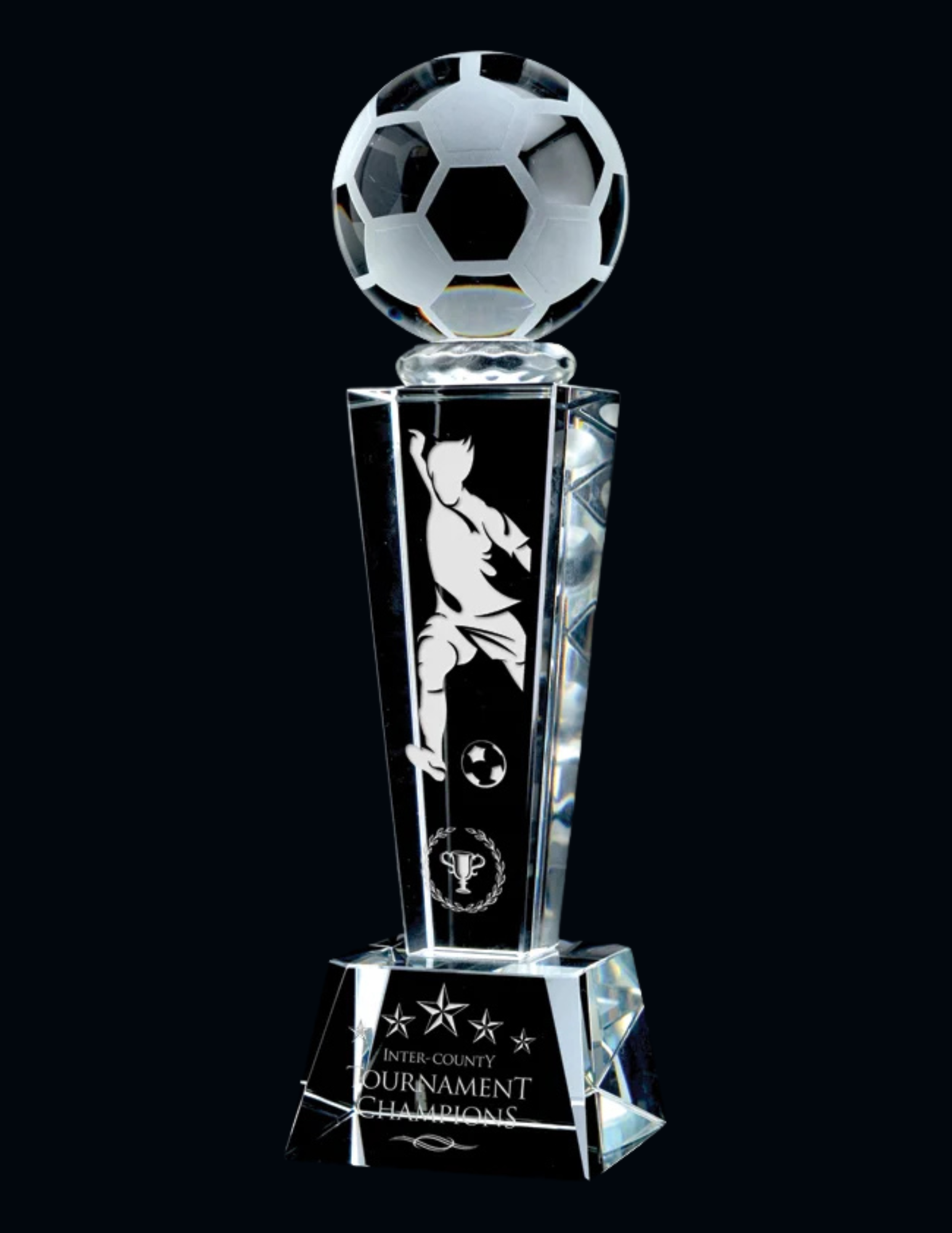 Vapour Crystal Soccer Award 10" (Engraving Included)