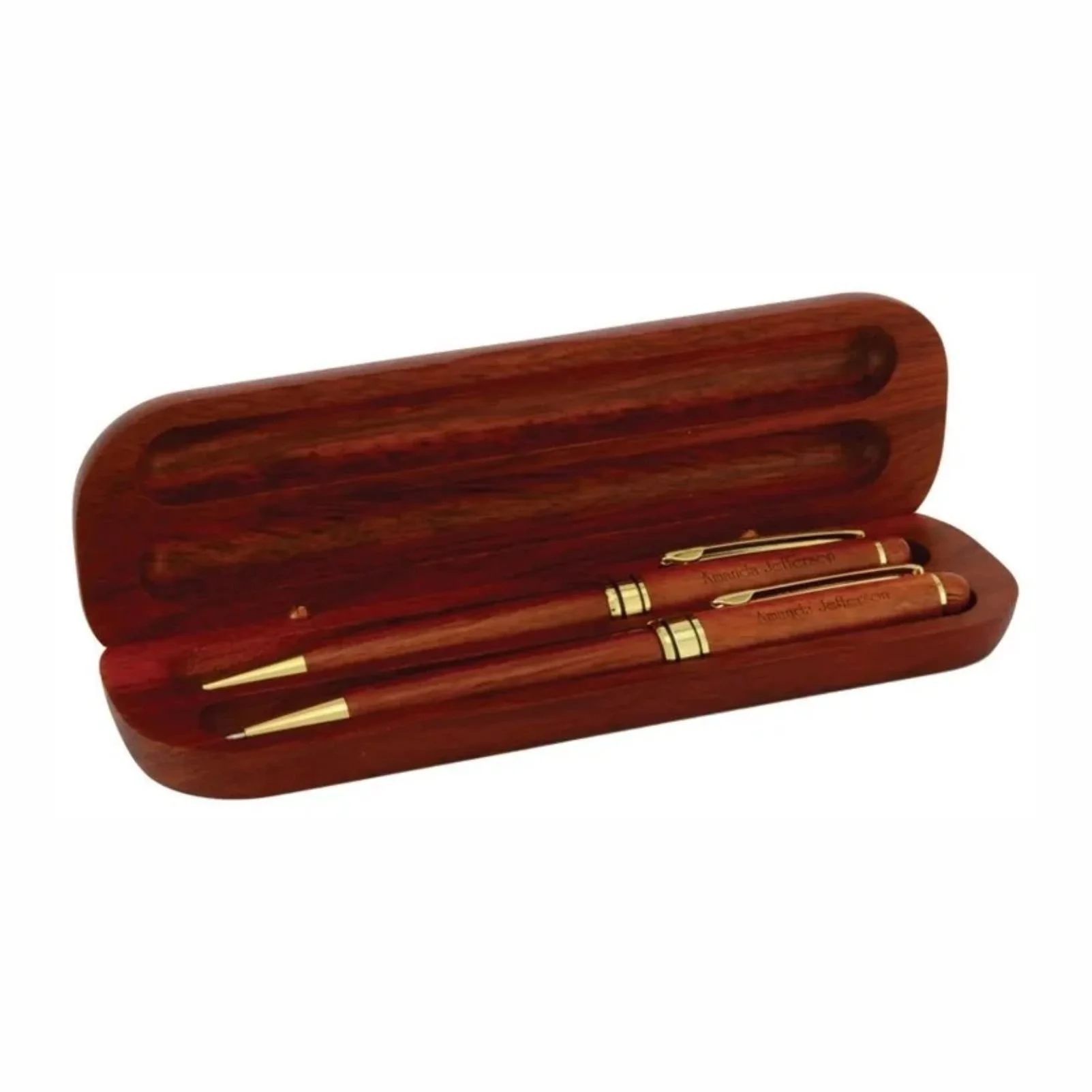Double Rosewood Pen & Pencil Box Set (Includes Engraving & Pen & Pencil)