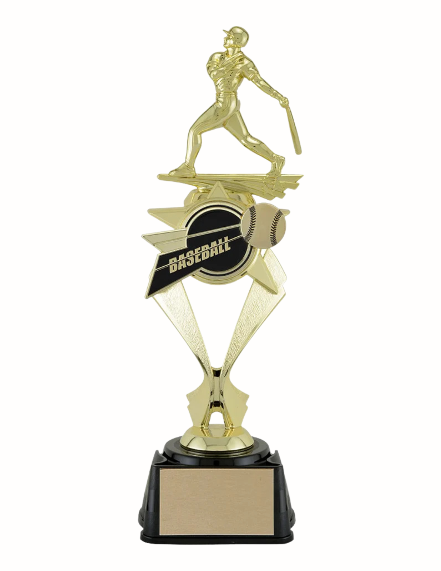 Baseball Bullseye Gold Trophy 12" (Includes Engraving)