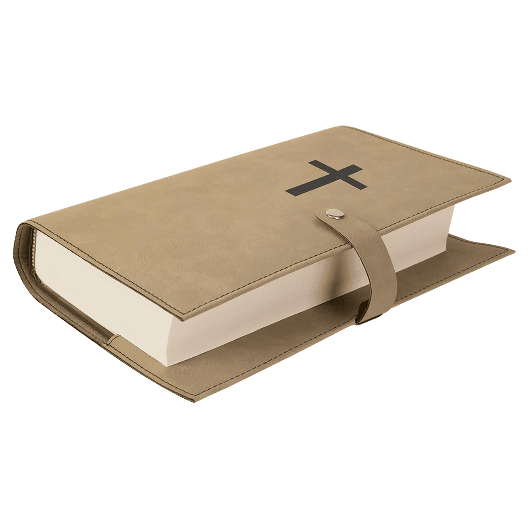 Leatherette Book/Bible Cover with Snap Closure 6.5” x 8.75”- 3 colors (Includes Customization)