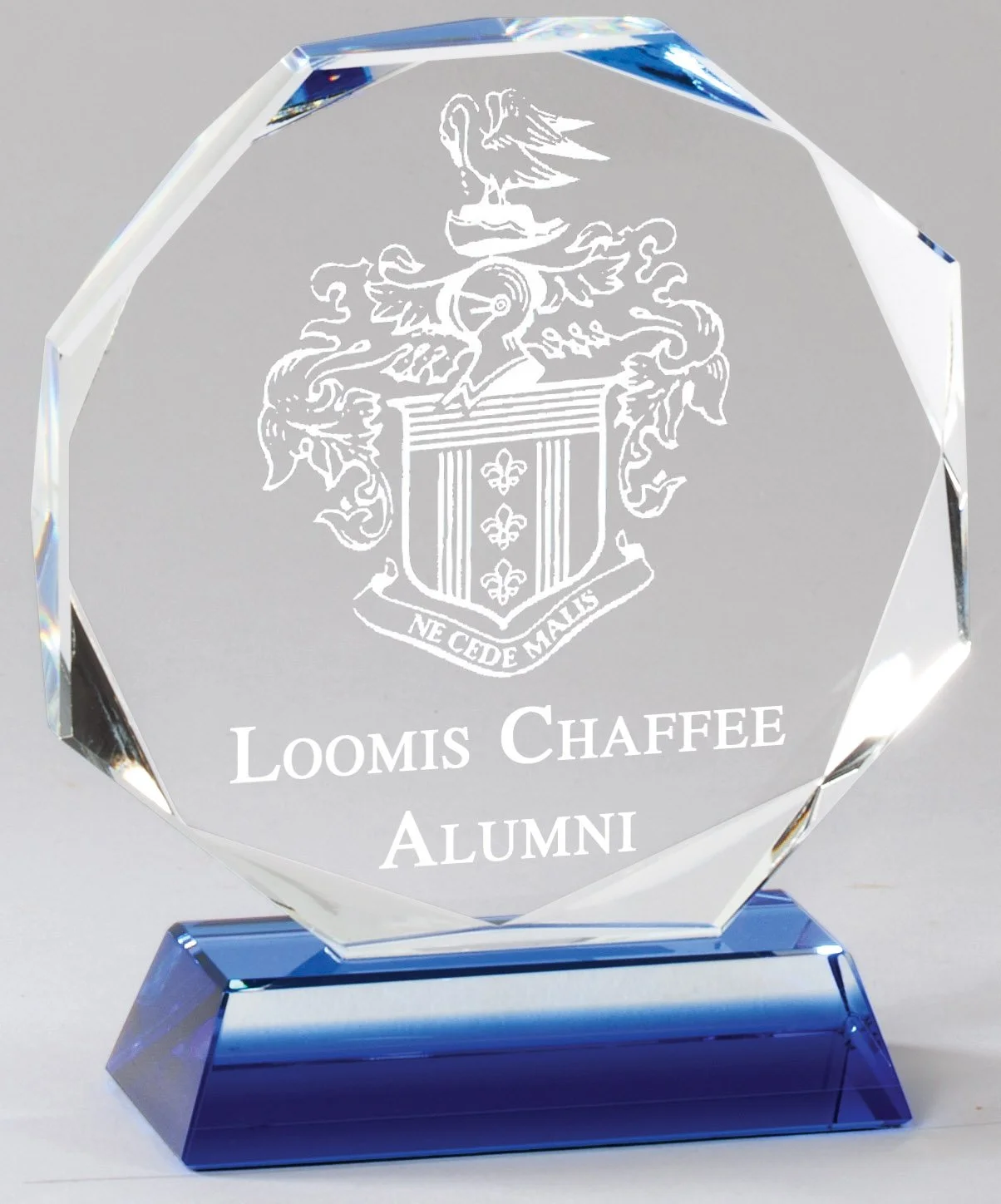 Blue Octagonal Crystal Award- 3 Sizes (Includes Enraving)