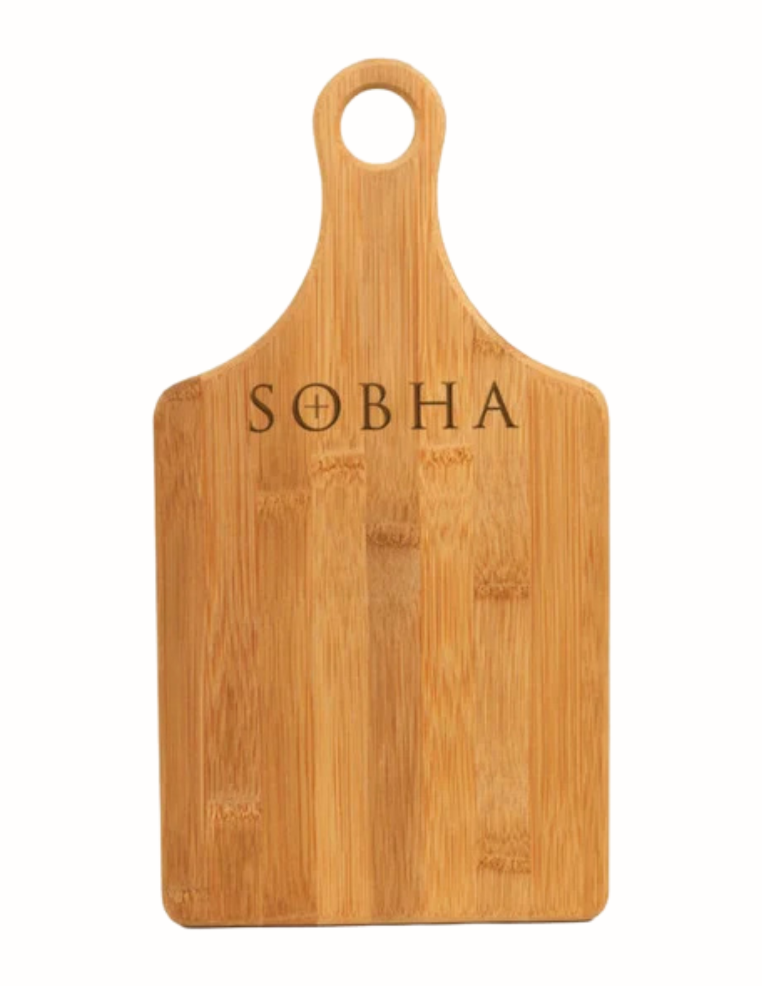 13.5" x 7" Bamboo Paddle Shape Cutting Board (Includes Engraving)