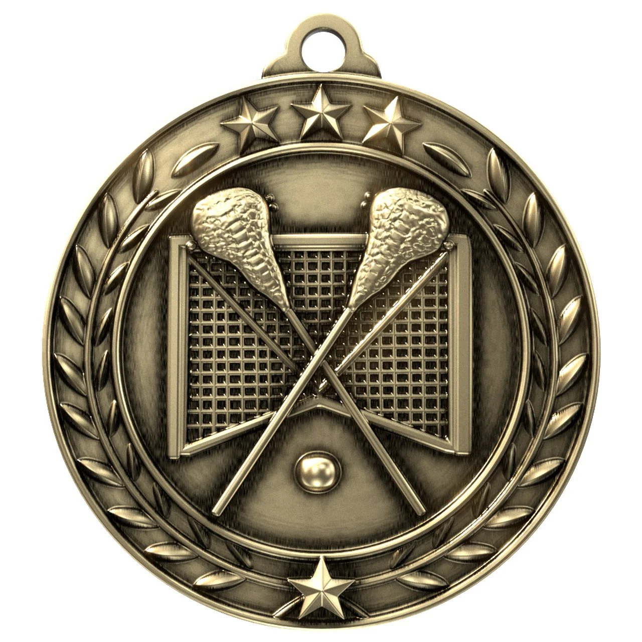 Lacrosse Wreath Award Medal 2.75" (Includes Ribbon)