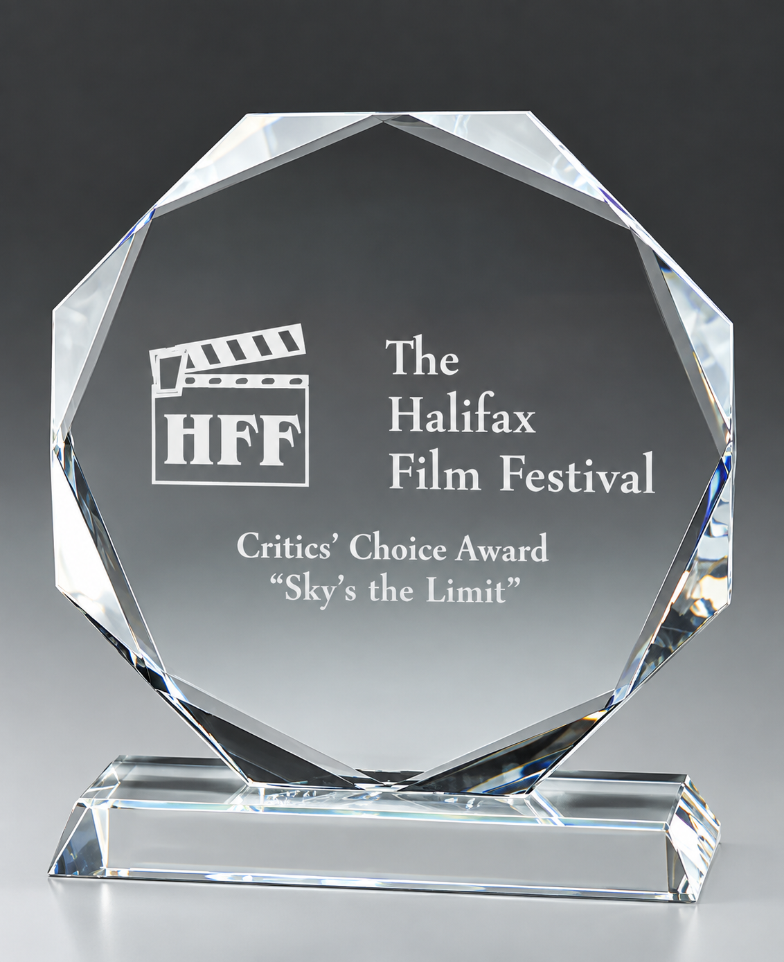 Crystal Octagon Award- 2 Sizes (Engraving Included)