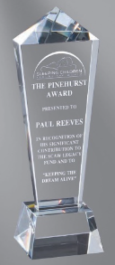 Peak Crystal Tower Award 11" (Includes Engraving)