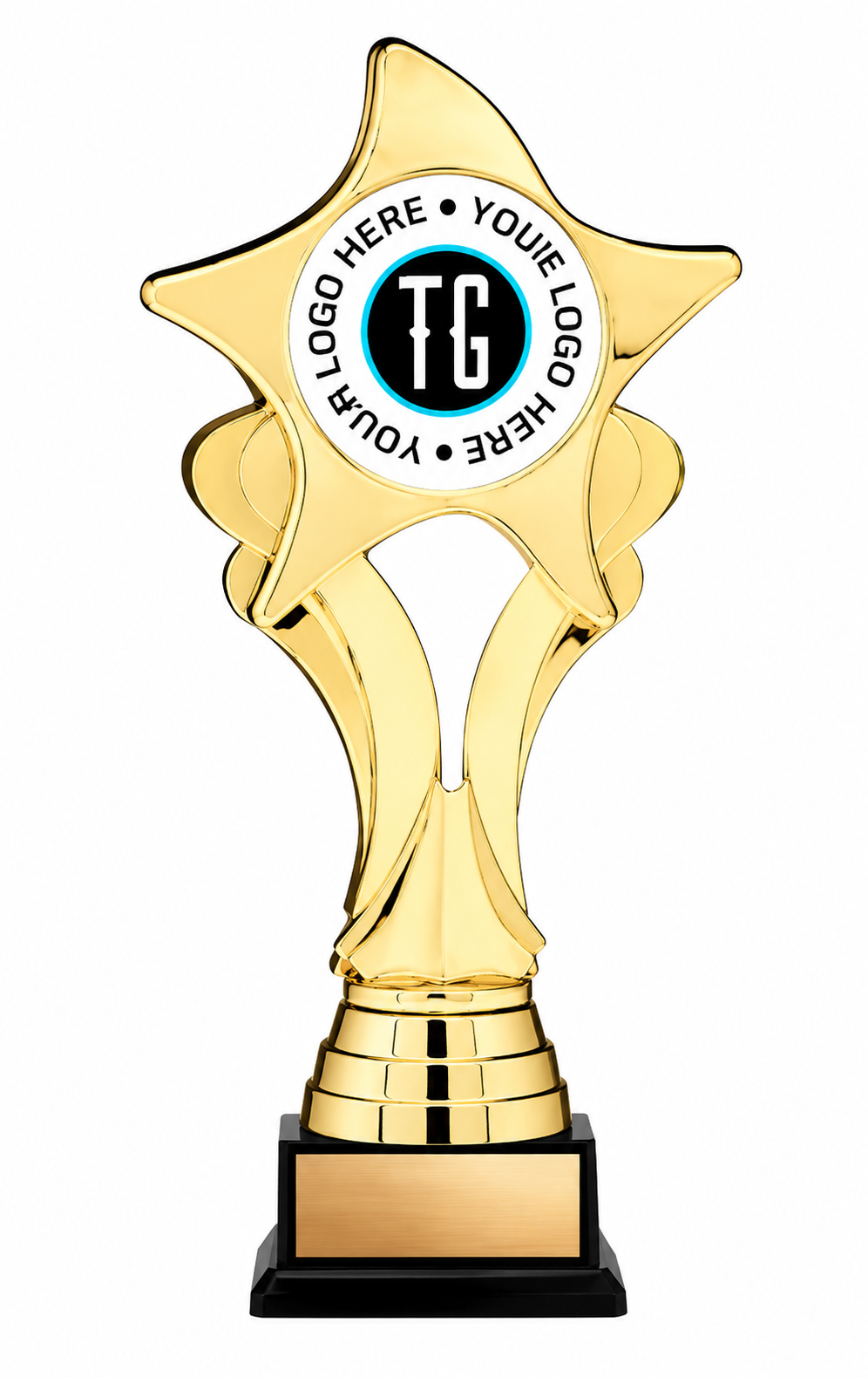 Gold Nova Star Custom Trophy-3 sizes (Includes Engraving)