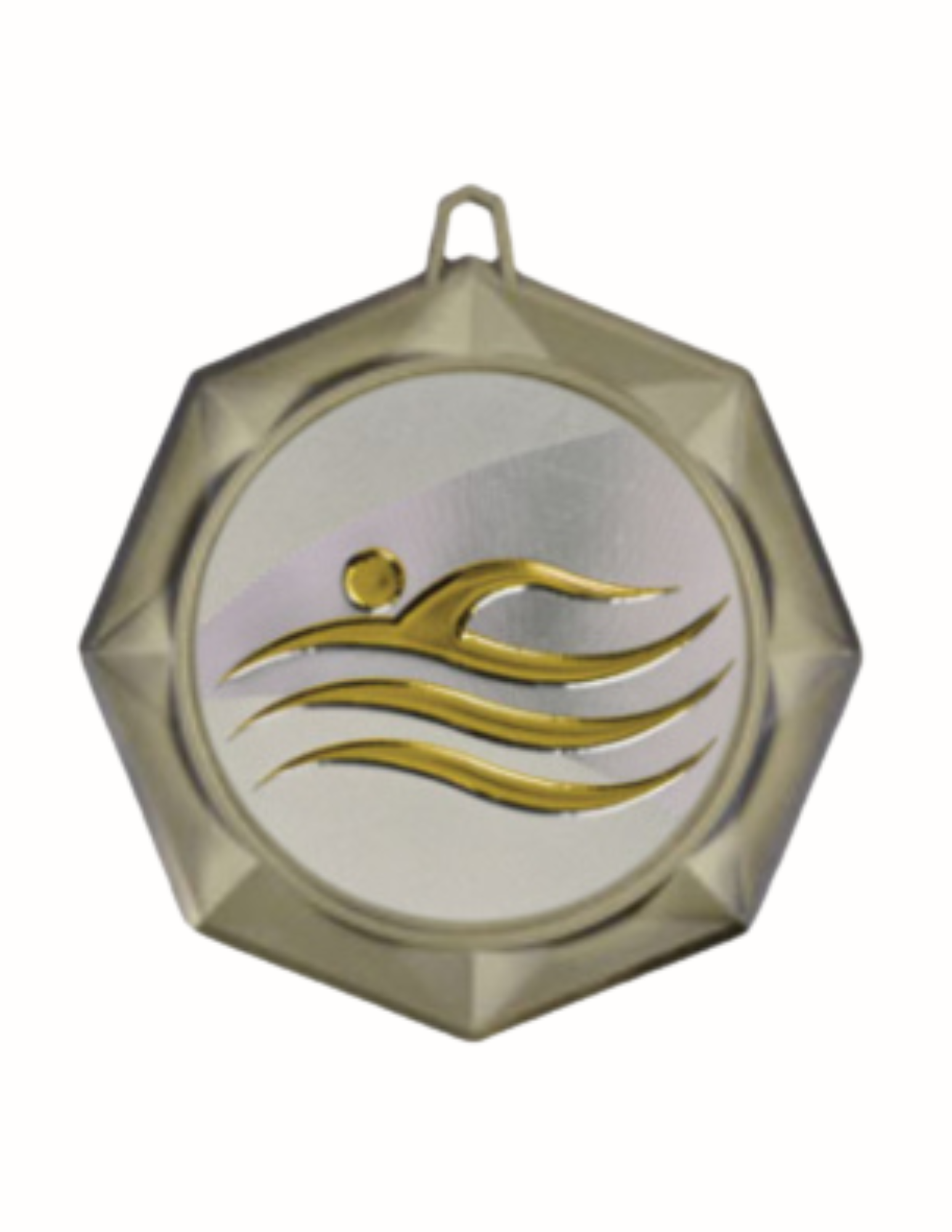 Octagon Swimming Medal 3"
