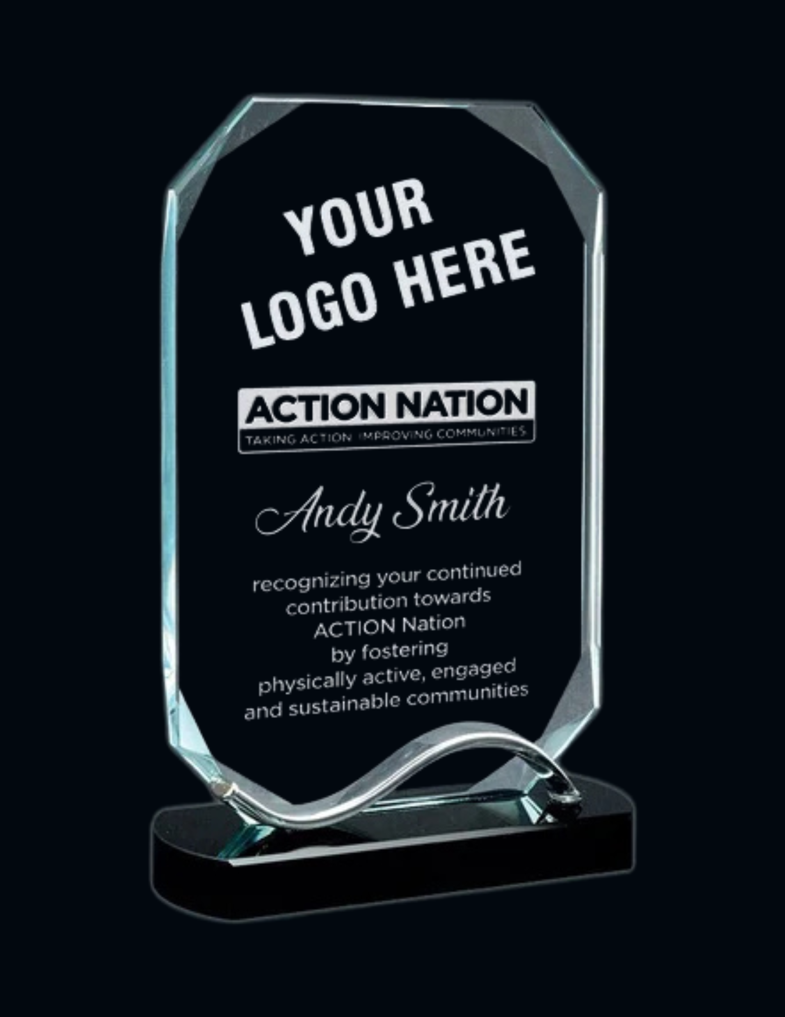 Nile Glass Award (includes Engraving) 4.75" x 7.75"