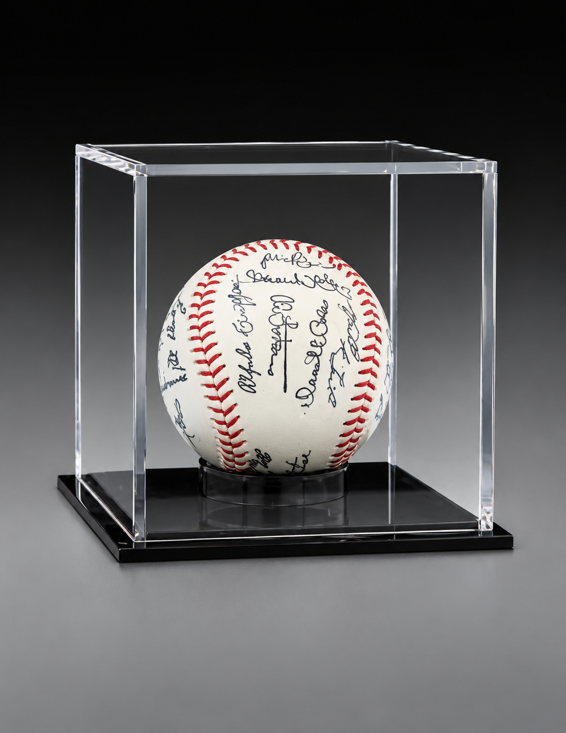 Acrylic Baseball Display Case , Clear / Black (Includes Engraving)