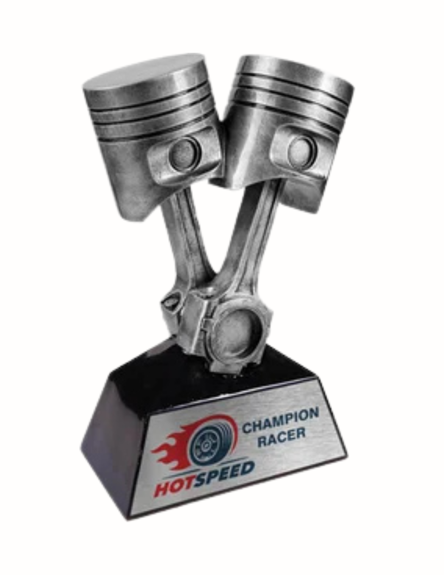 Silver Piston Resin Trophy