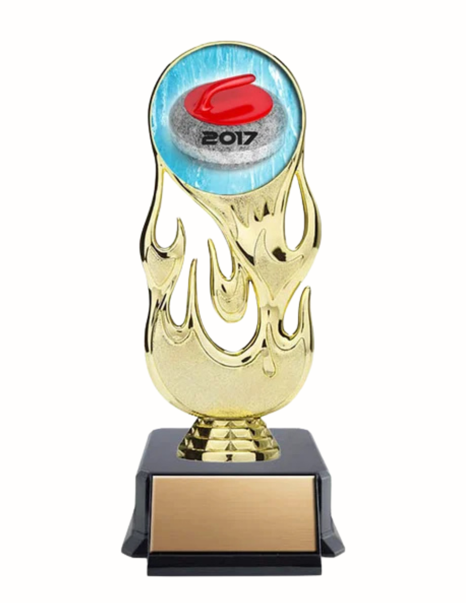 Curling Flames Trophy 7" (Includes Engraving)