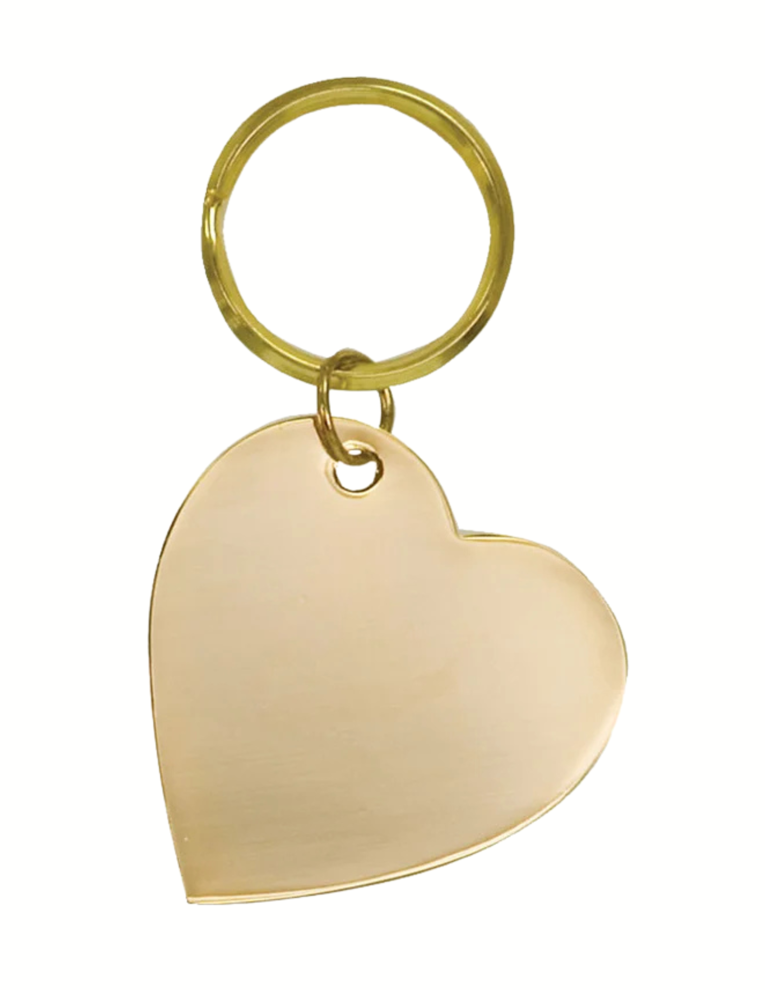 2" x 2" Gold Heart Brass Keychain (Includes Engraving)