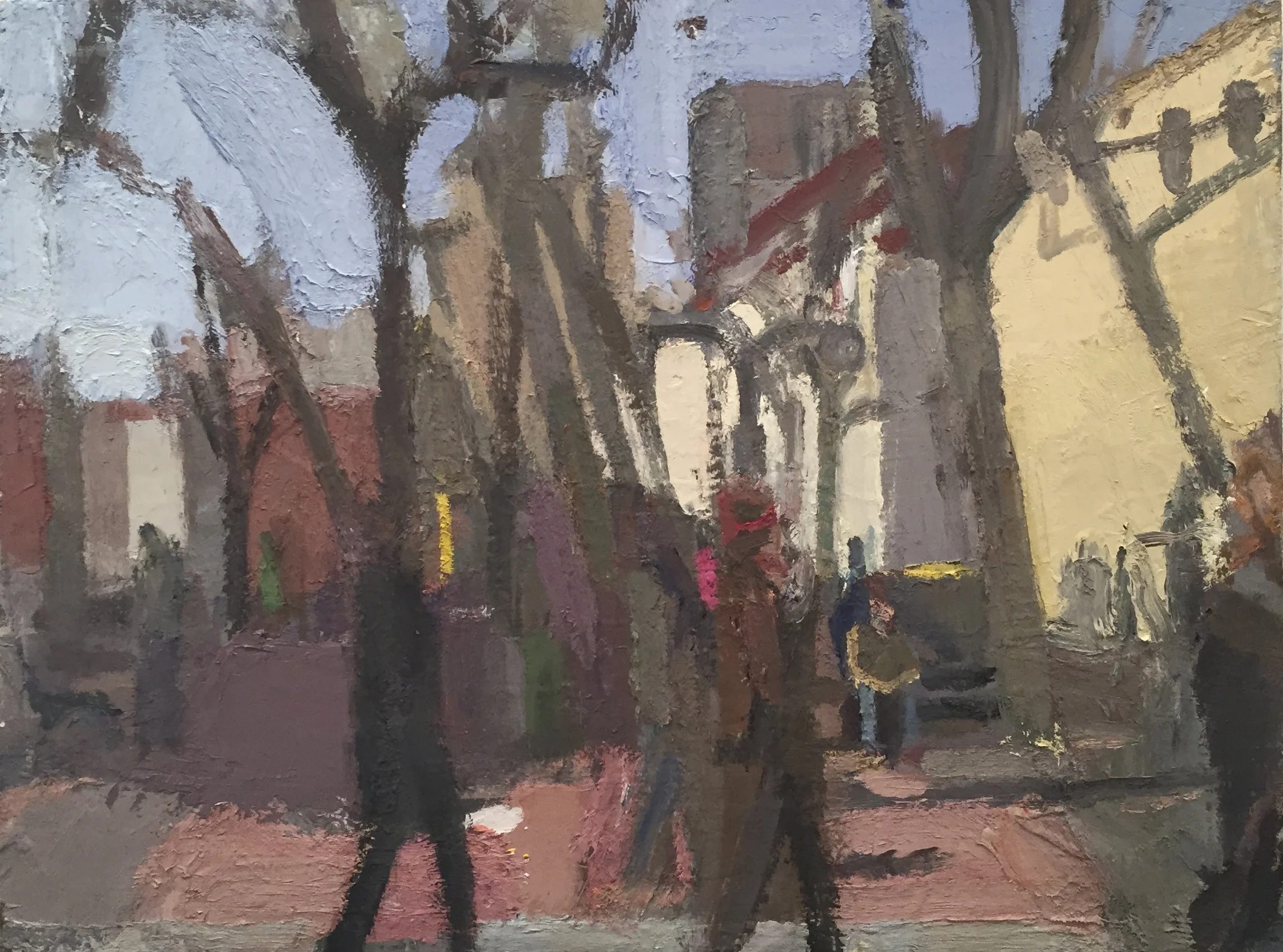 Leaning Trees, Winter, 2015, Oil on linen, 30 x 40 inches. Click HERE for close up images.