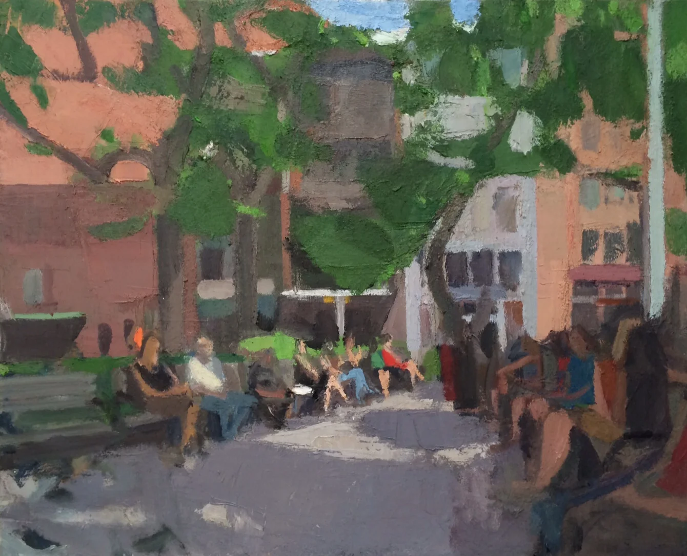 Duane park, 2014, Oil on linen, 44 x 54 inches.
