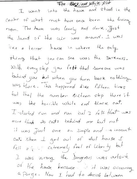 Dayana Taveras' ('17) Story from the Creative Writing Workshop