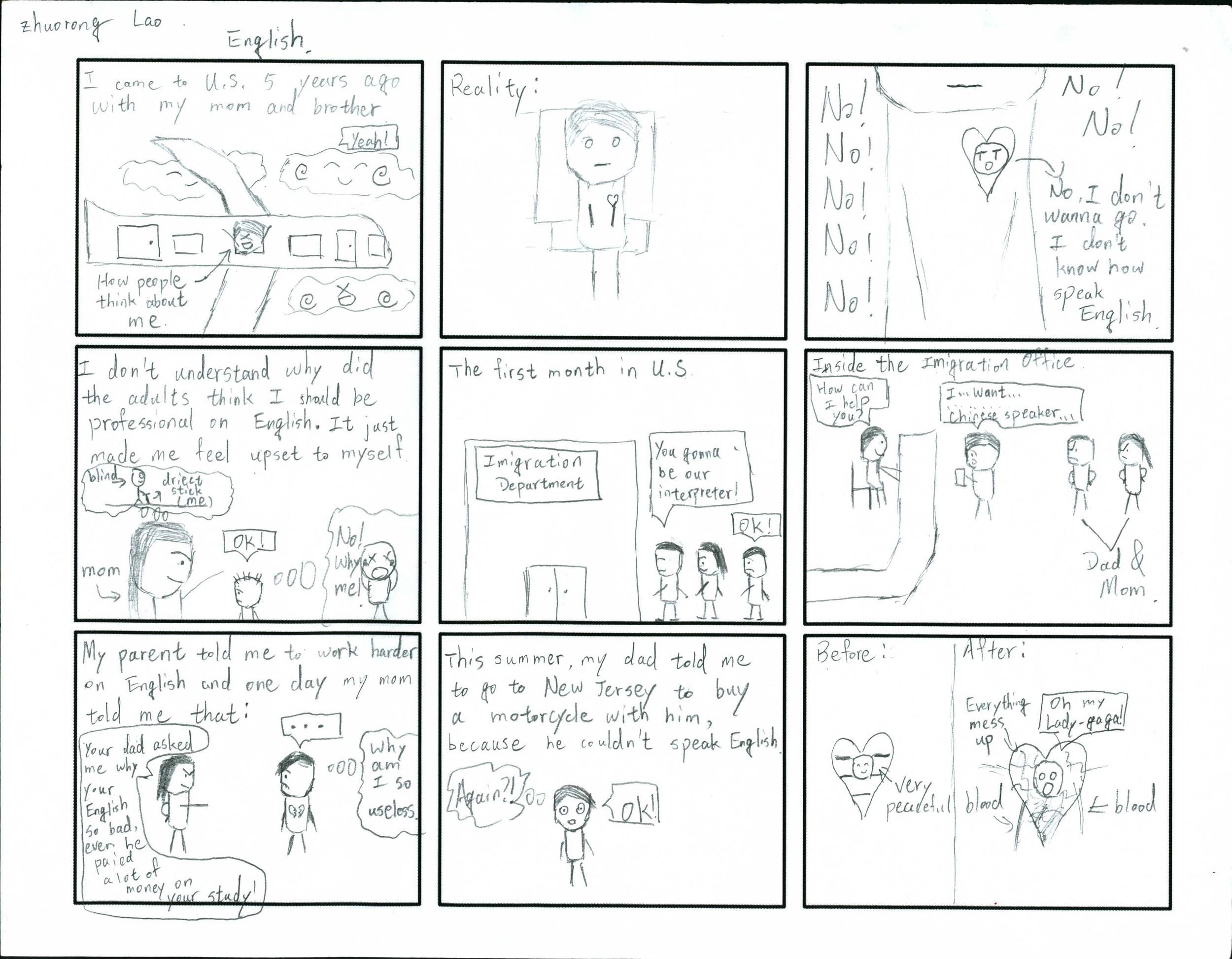 "English" by Zhuorong Lao ('17)