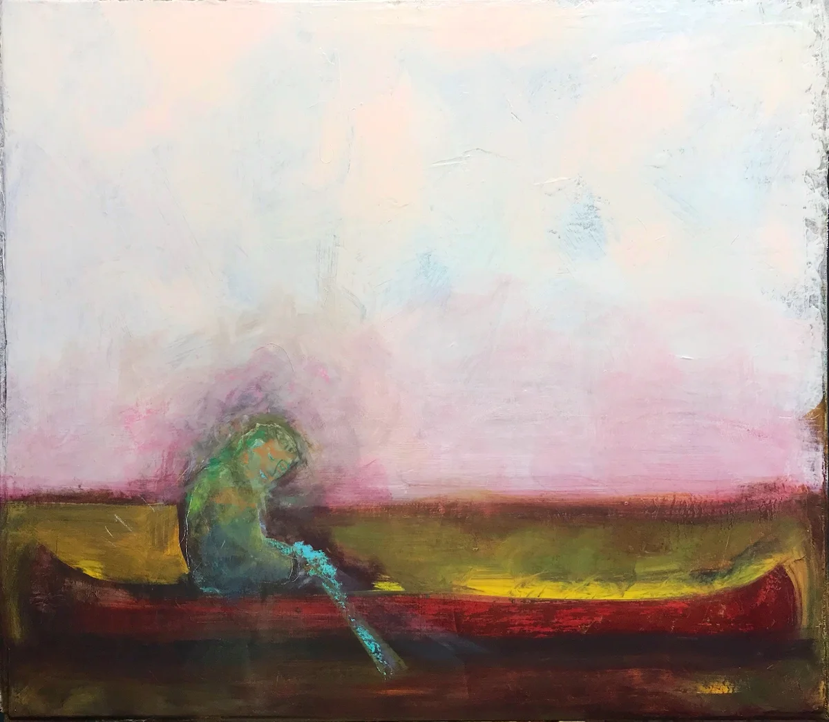 29” x 33”, acrylic and pastels on board