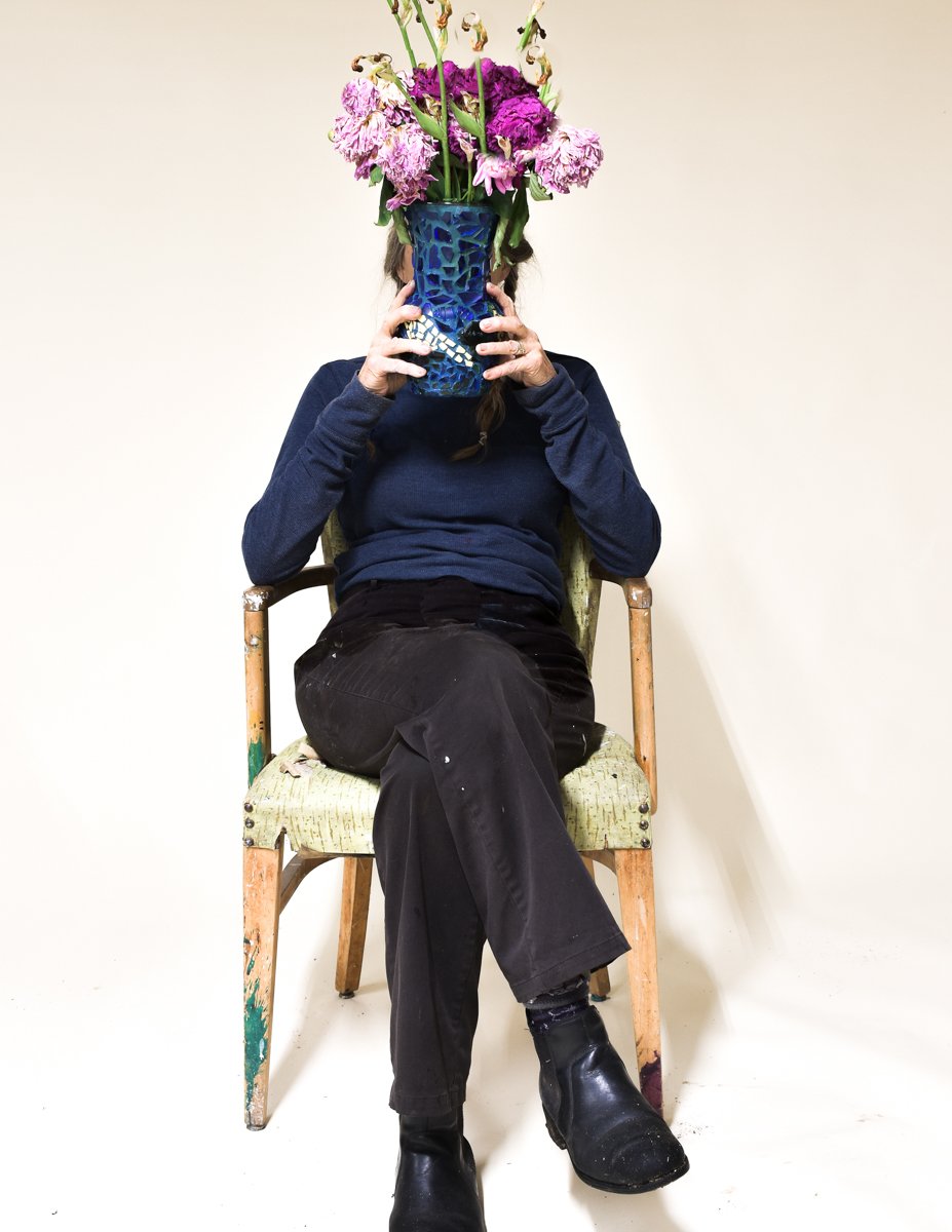 Self-Portrait with Wilted Flowers
