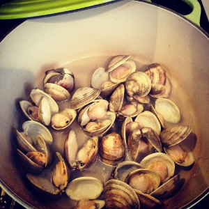 Clams all opened up!