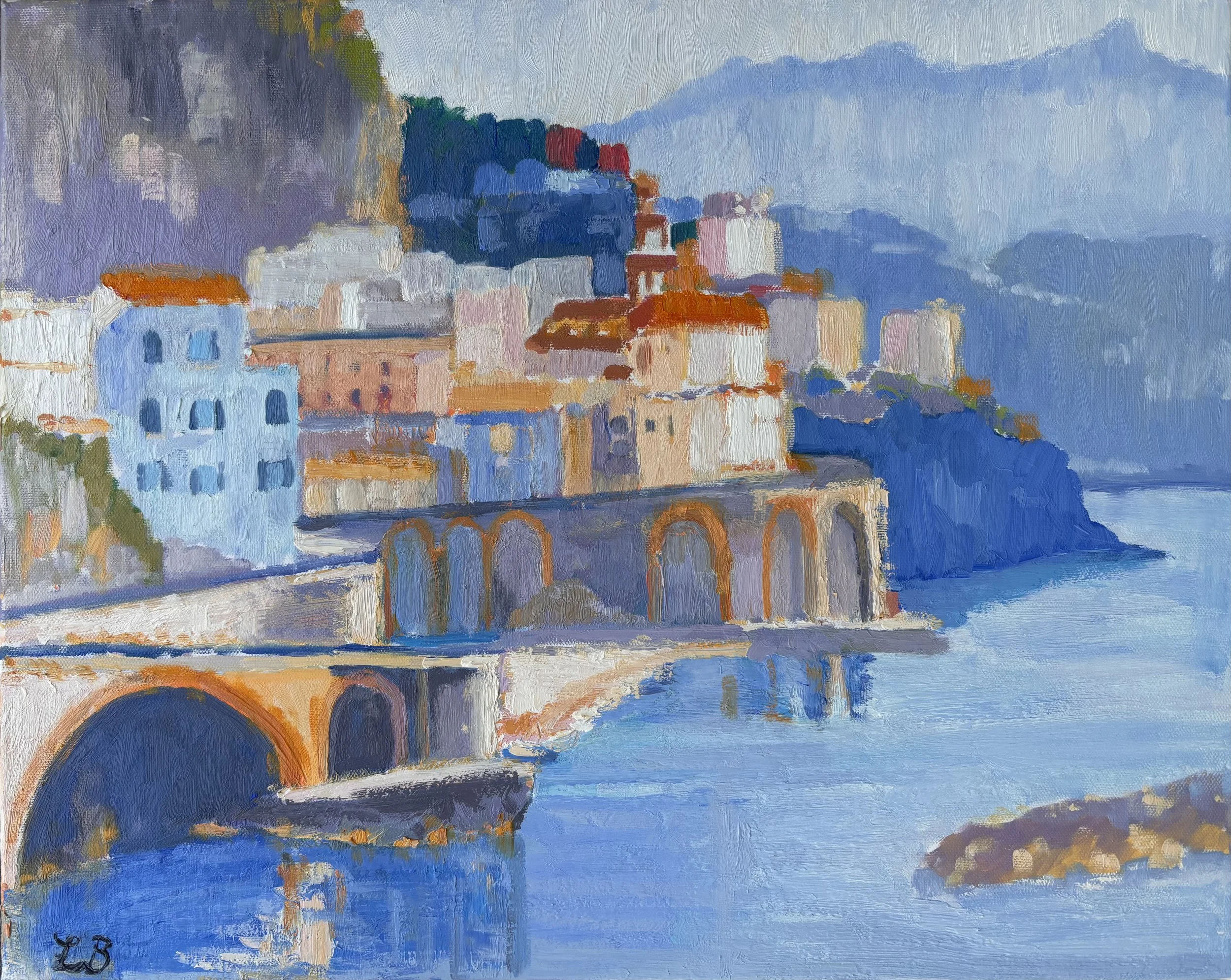 Dolce Vita In Blue / Oil Painting / 41 x 51 cm / SOLD