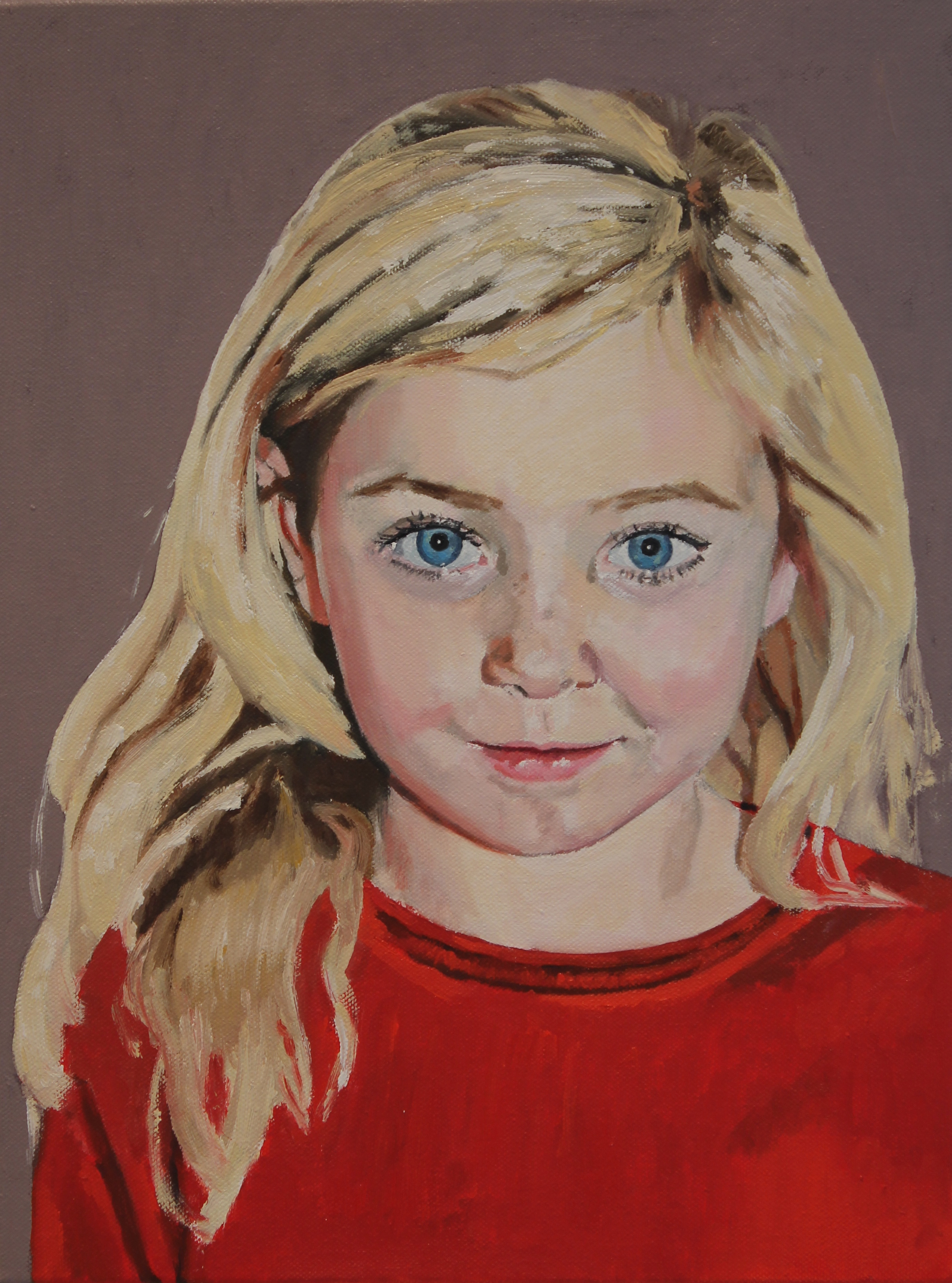 Girl In Red Original oil on canvas 12 x 16 inches / 30 x 40 cm SOLD