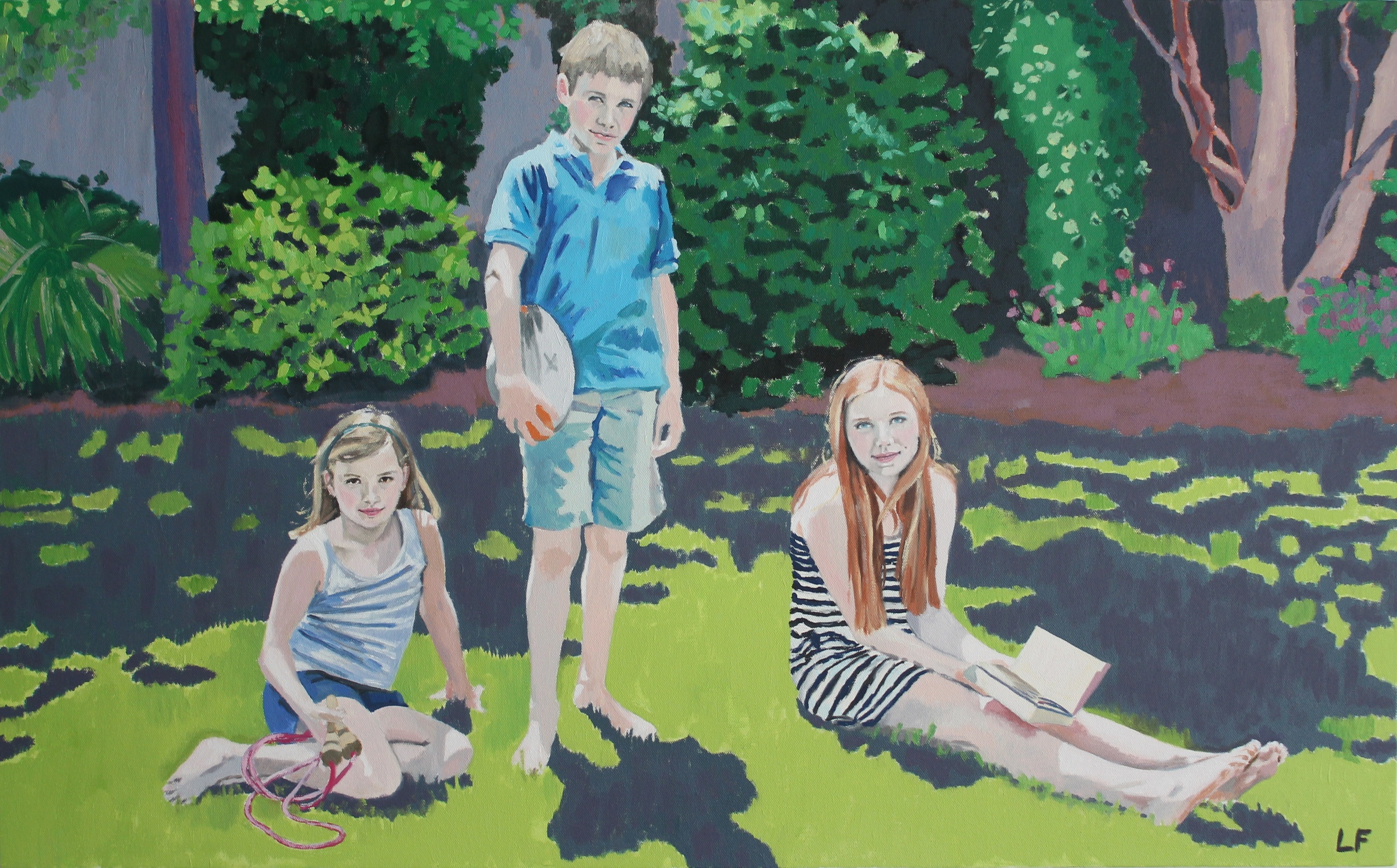 Mia, Theo and Phoebe Original oil on canvas 38 x 24 inches / 97 x 60 cm SOLD