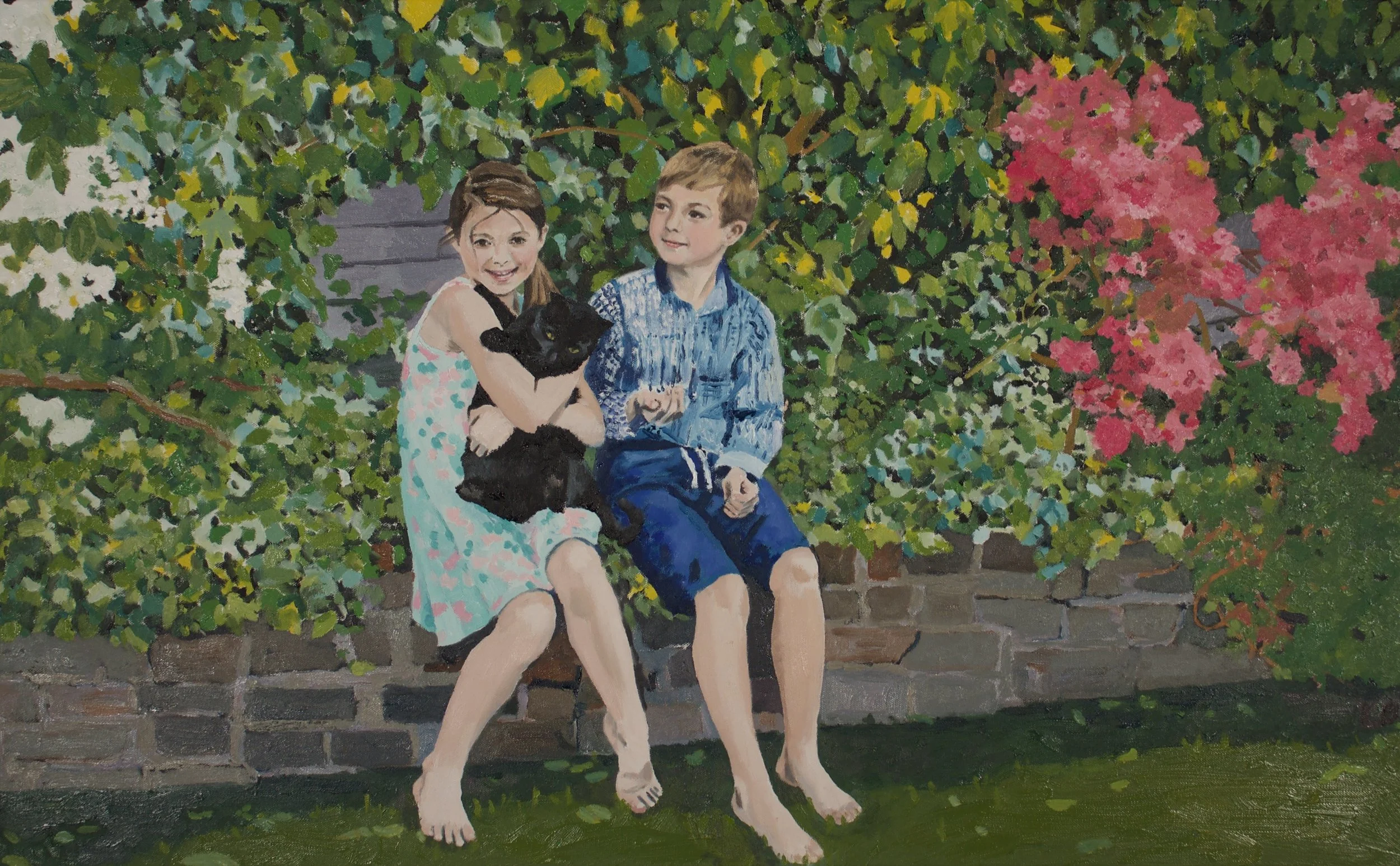 In The Garden Original oil on canvas 38 x 24 inches / 97 x 60 cm SOLD