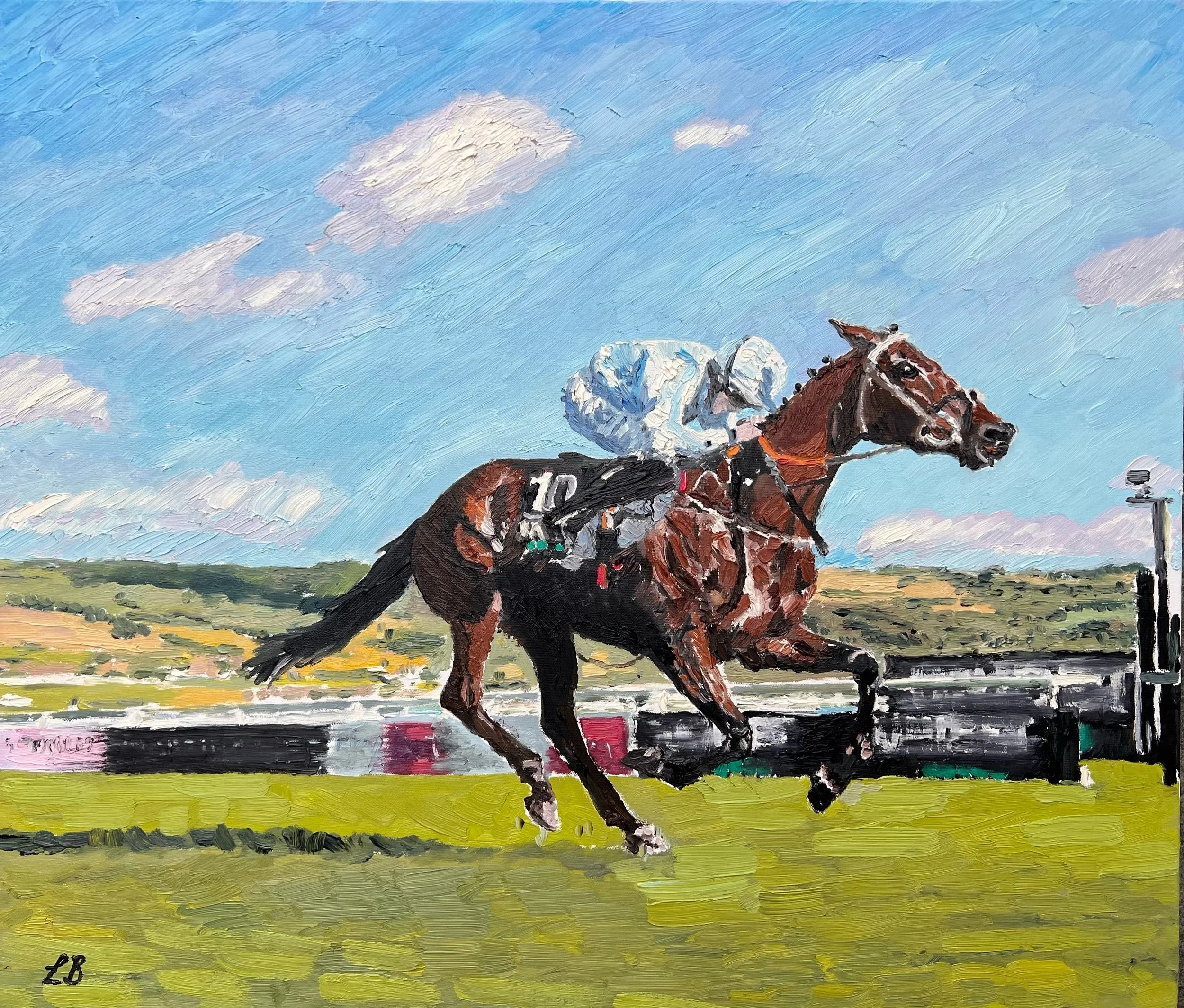 Rachael Blackmore and Honeysuckle Win The Cheltenham Champion Mare Hurdle  Original Oil / 61 x 71 cm (unframed) / SOLD
