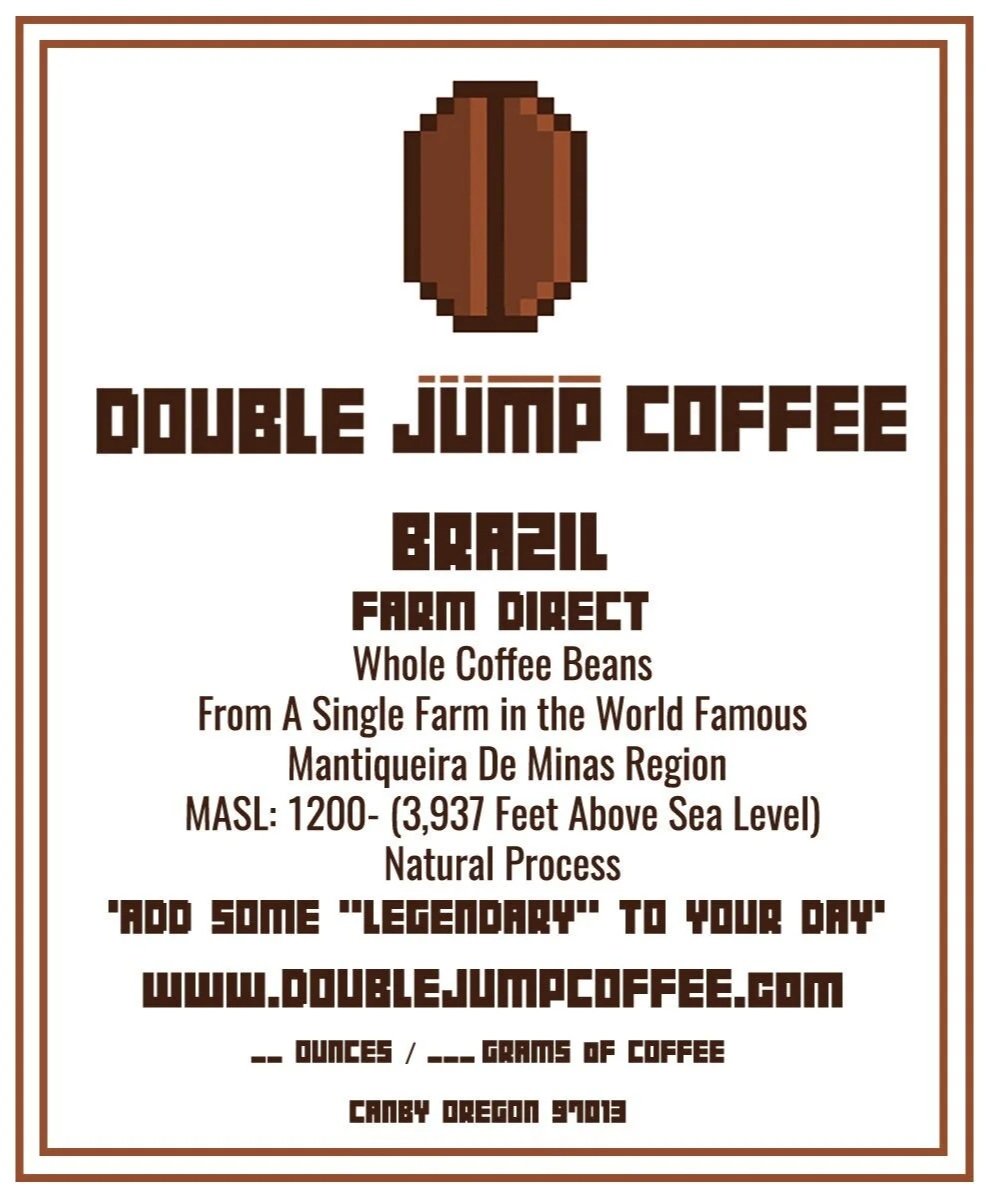 Direct from the farm Brazil coffee.