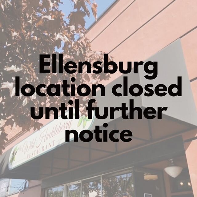 IMPORTANT UPDATE:
Beginning today, our Ellensburg location will be closed until further notice. We apologize for the inconvenience and we thank you for your understanding and patience! Keep an eye on our social media pages for information on re-openi