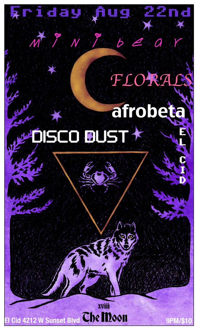 Mini bear at El Cid with Florals,Disco Dust, and Afrobeta