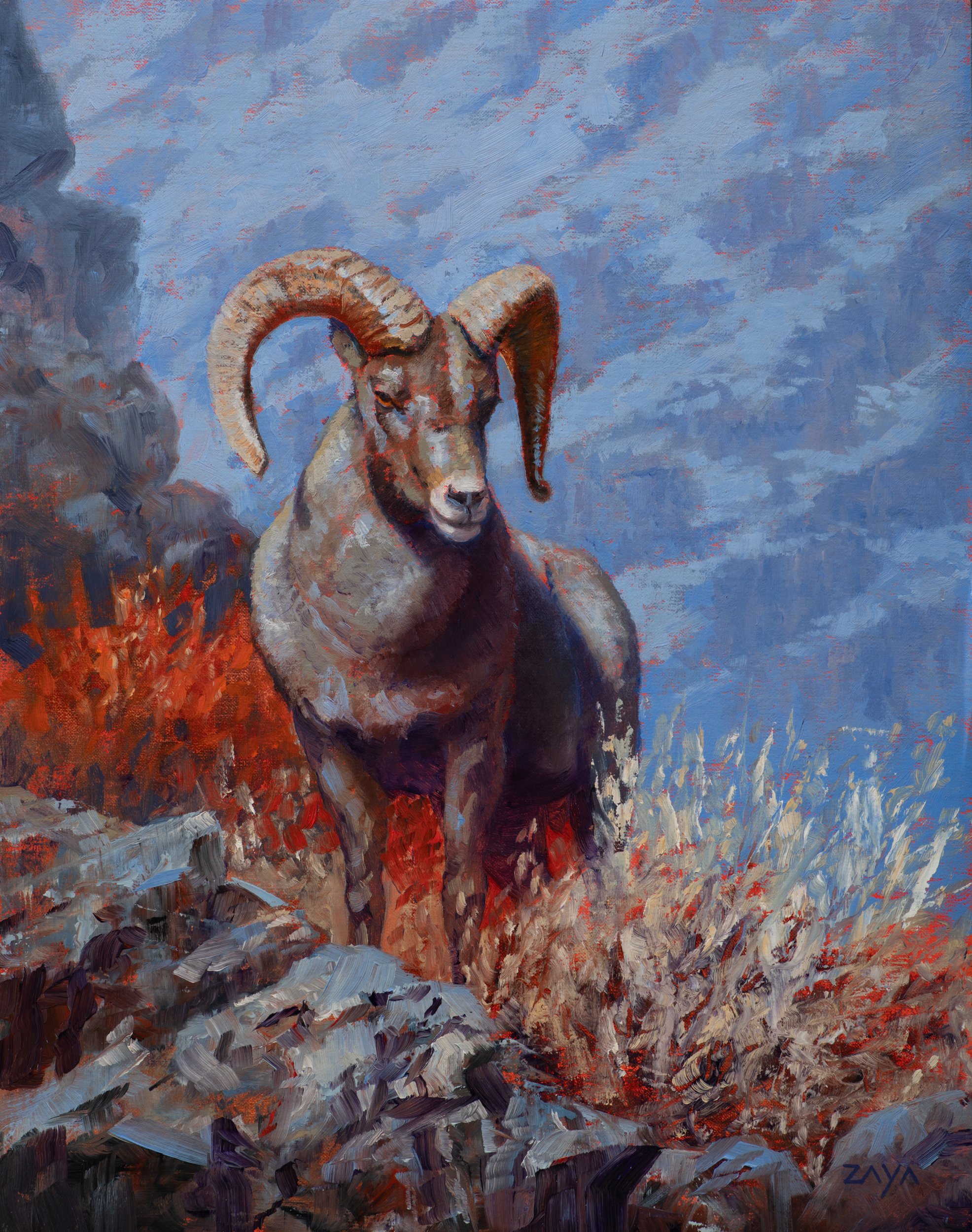 Bighorn Ridge Study 14”x11” Oil on Linen Mounted to Board Available
