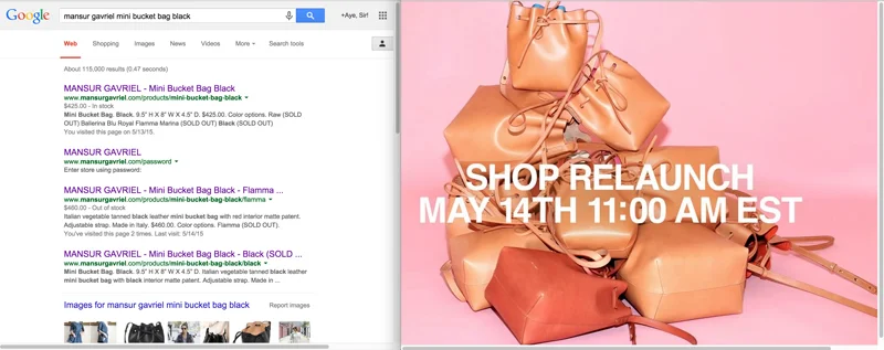 Keeping two browser windows open– one for refreshing the main page and one for clicking the google link to the product page.
