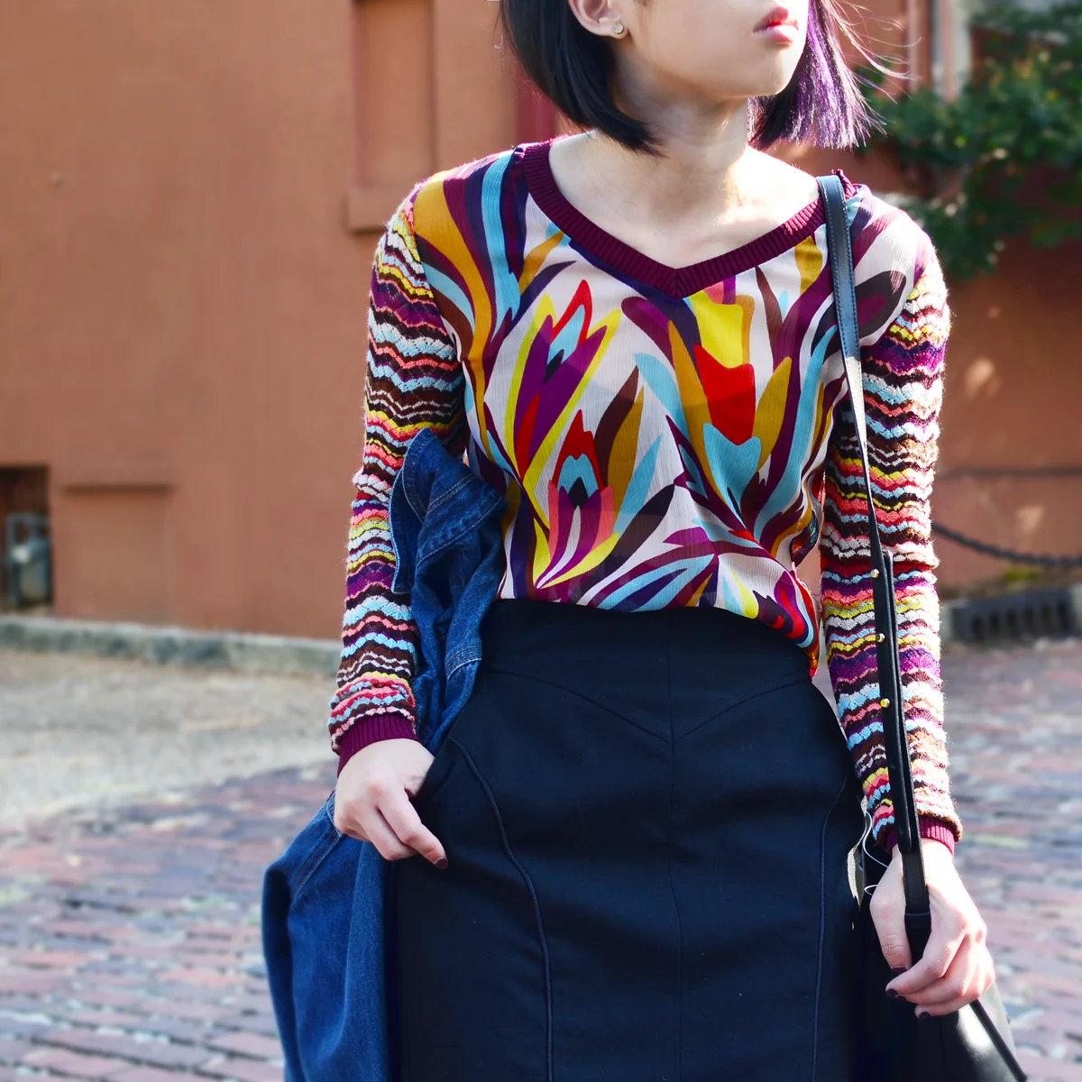 Purple hair and Missoni for Target Style top