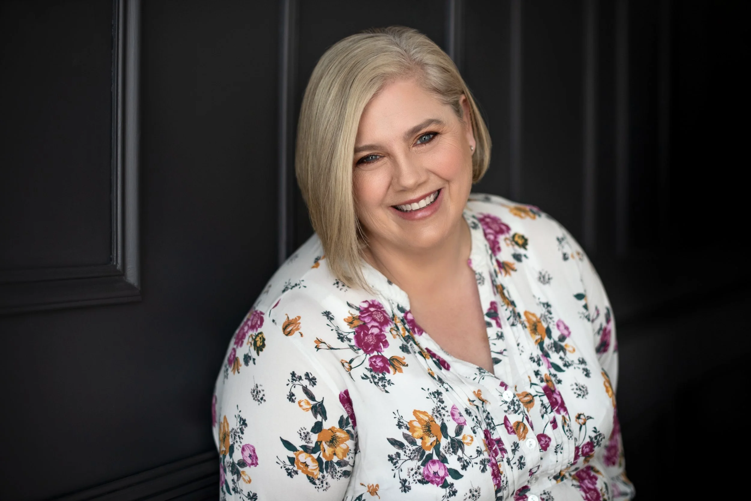 Kate, corporate headshot photographer, at her studio in Gordon on Sydney's North Shore.